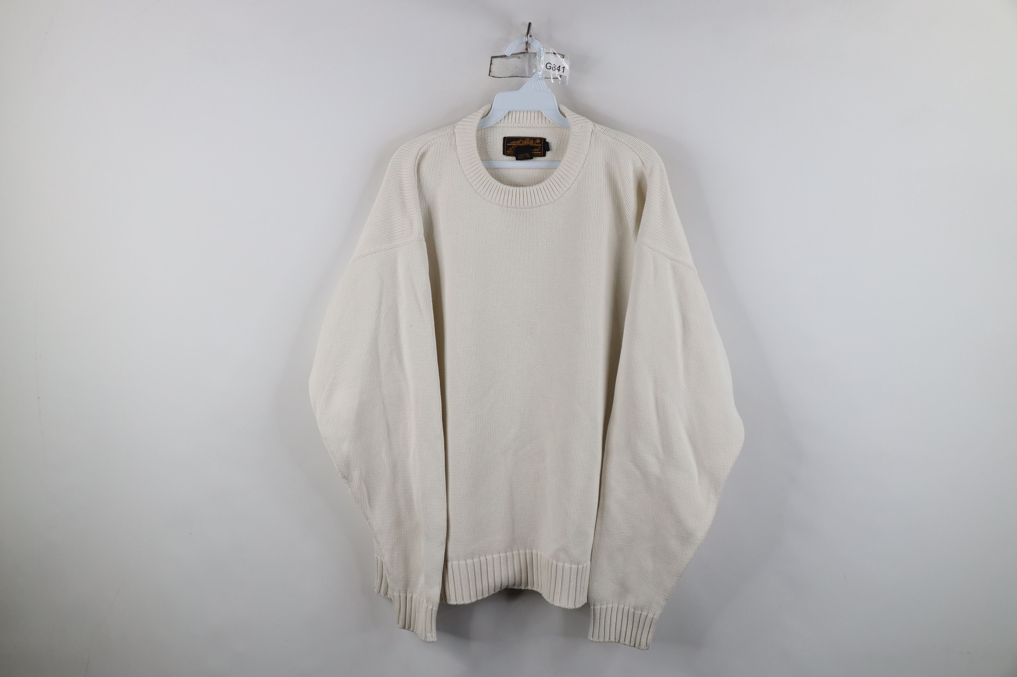 Eddie Bauer Vintage 90s Eddie Bauer Heavyweight Knit Sweater Off White Size US XL / EU 56 / 4 - 1 Thumbnail