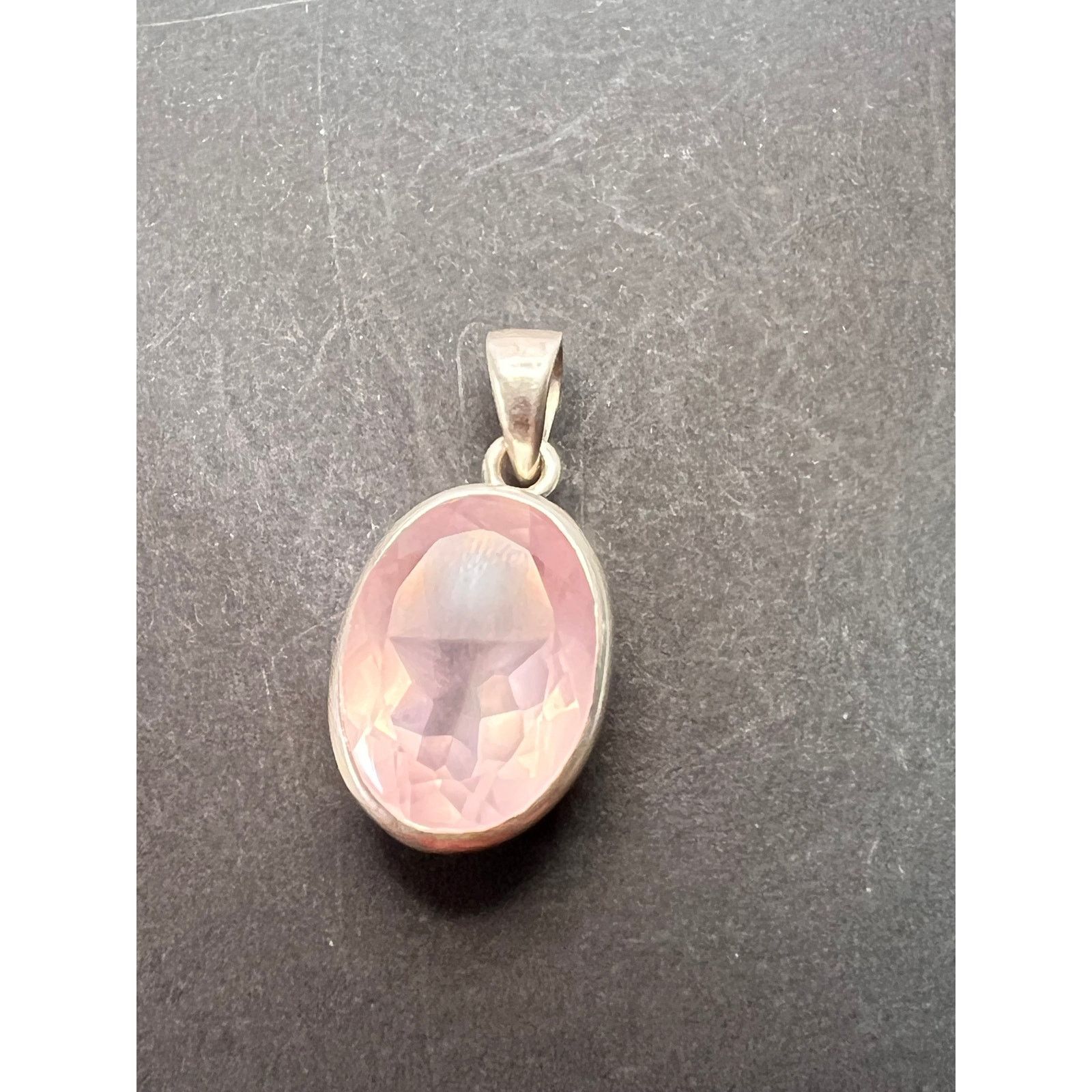Other NEW Rose Quartz oval gemstone sterling silver pendant Size ONE SIZE - 11 Thumbnail