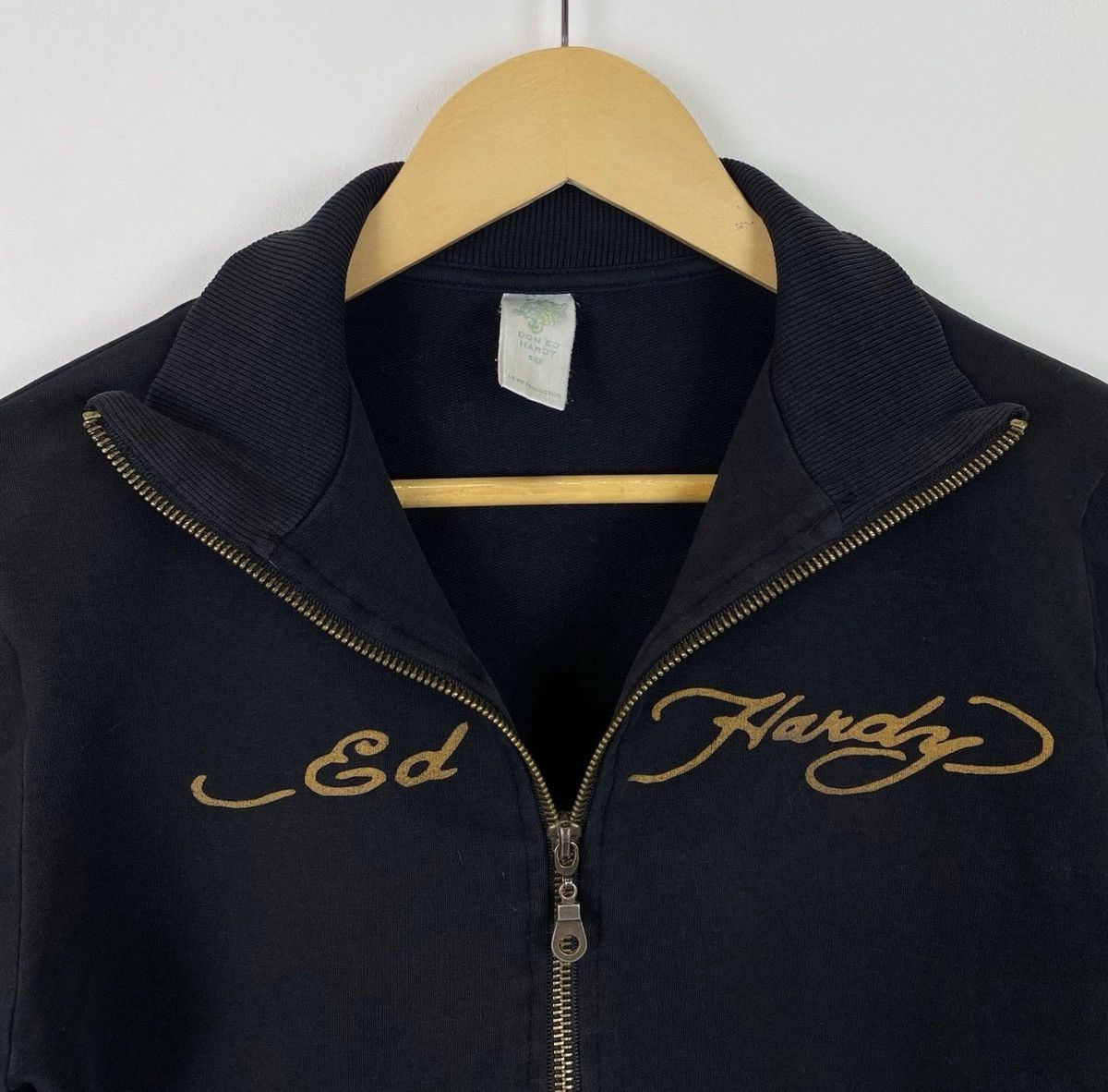 Ed Hardy Ed Hardy Avant-Garde Full Zip Track Jacket Black Rhinestones Size S / US 4 / IT 40 - 8 Thumbnail