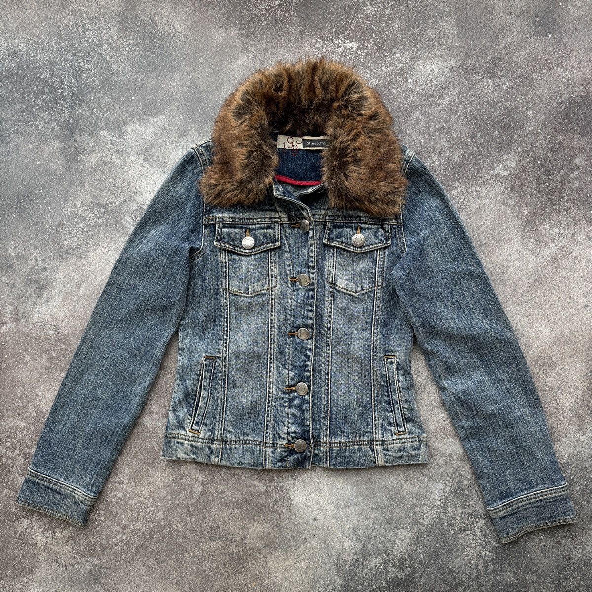Hysteric Glamour Japanese Style Y2K Grunge Washed Denim Faux Fur Denim Jacket Size S / US 4 / IT 40 - 2 Thumbnail