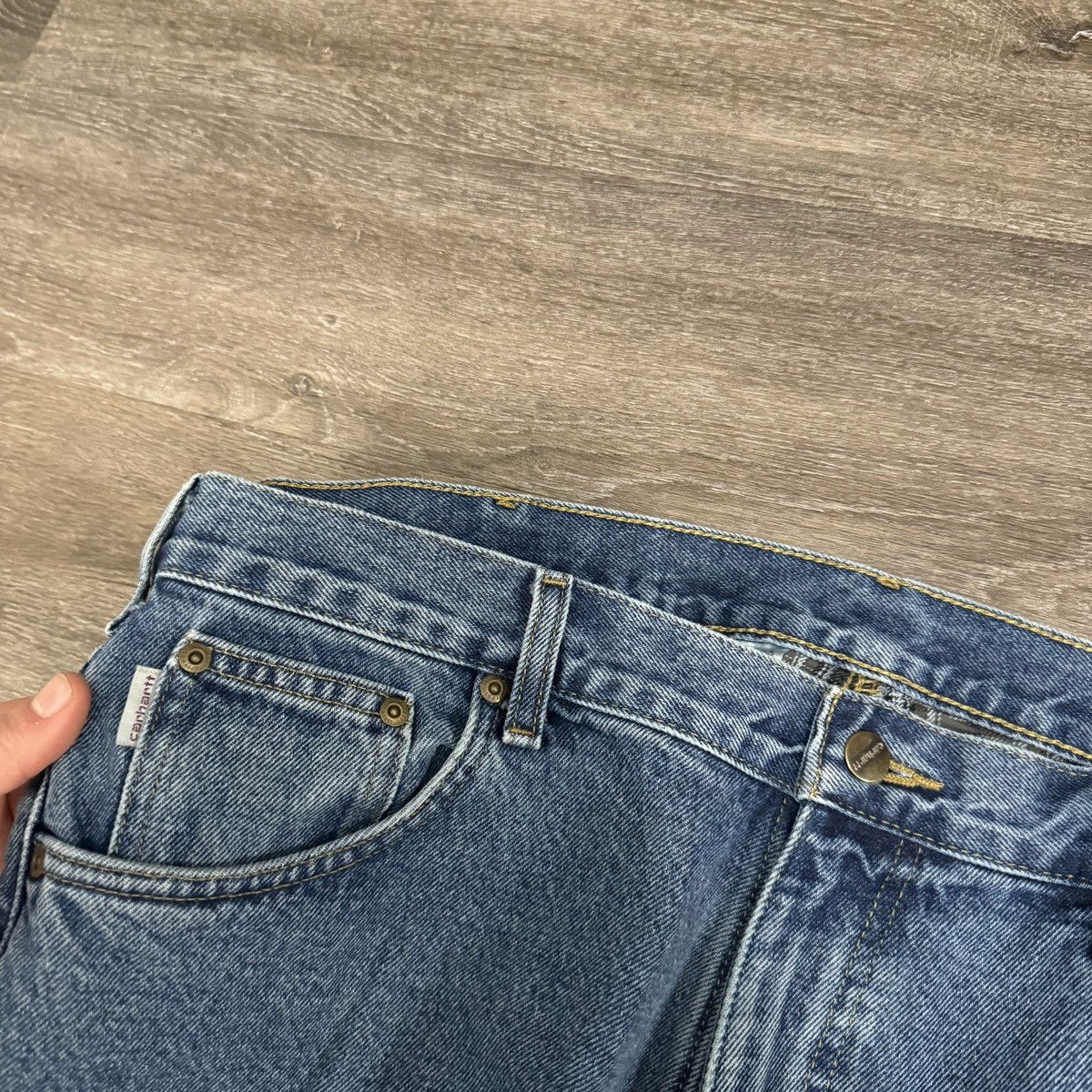 Carhartt × Vintage Vintage Y2K Carhartt blanket lined navy blue denim jeans Size US 38 / EU 54 - 4 Thumbnail