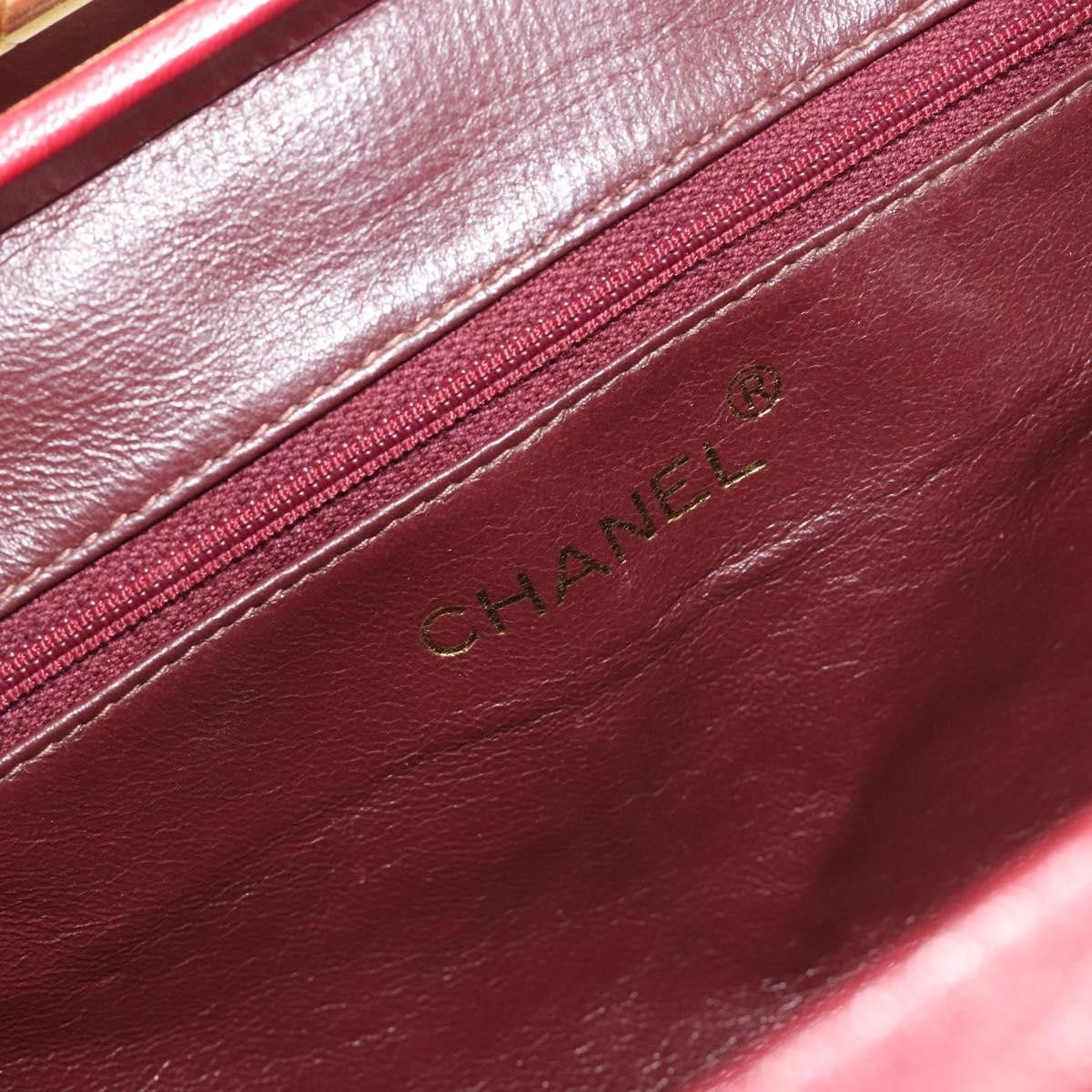 Chanel CHANEL Matelasse Hand Bag Suede Red Gold CC Auth 197450A - Size ONE SIZE - 17 Thumbnail