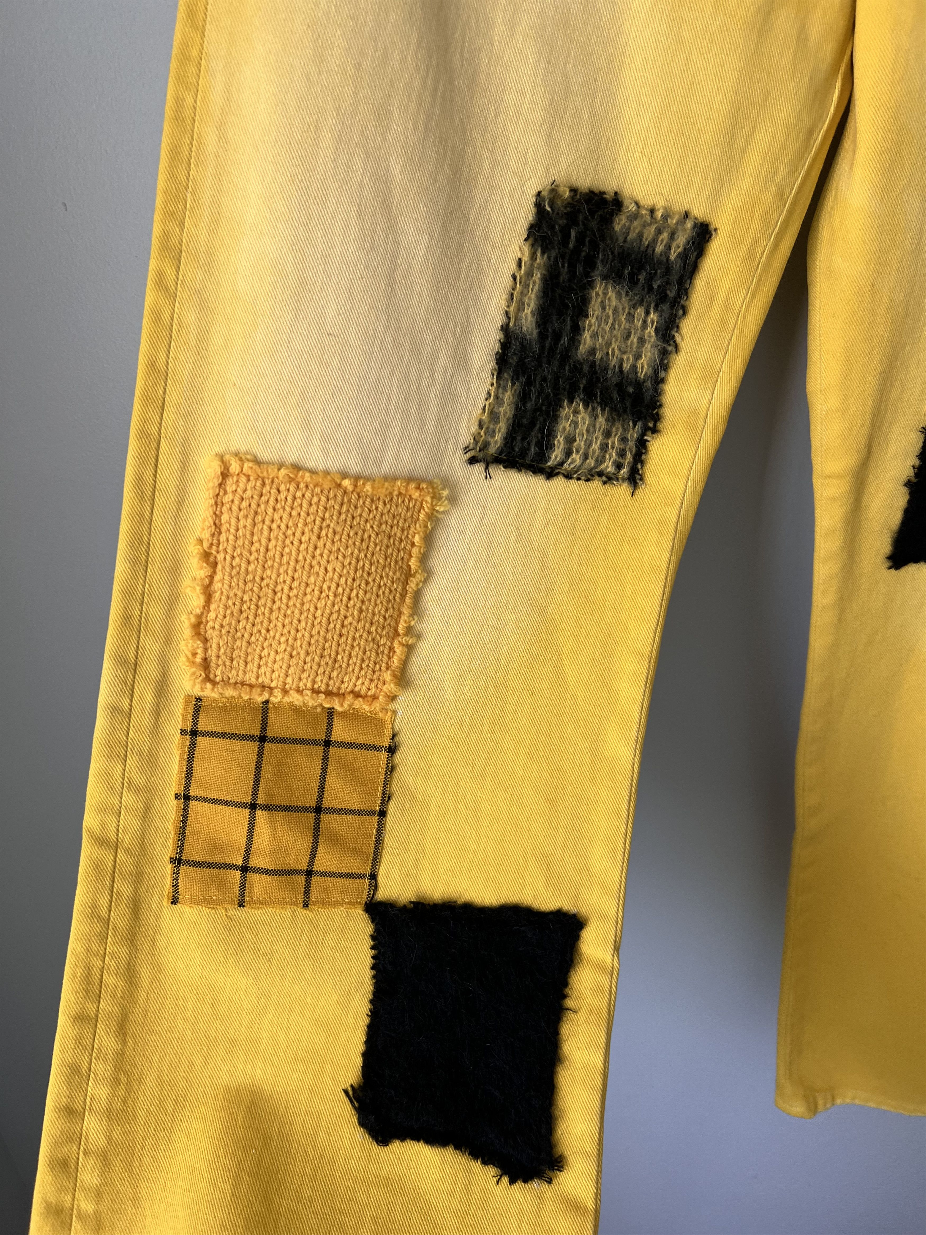 Marni Marni Mixed Knit Denim Pants in Maize Yellow Size US 34 / EU 50 - 4 Thumbnail