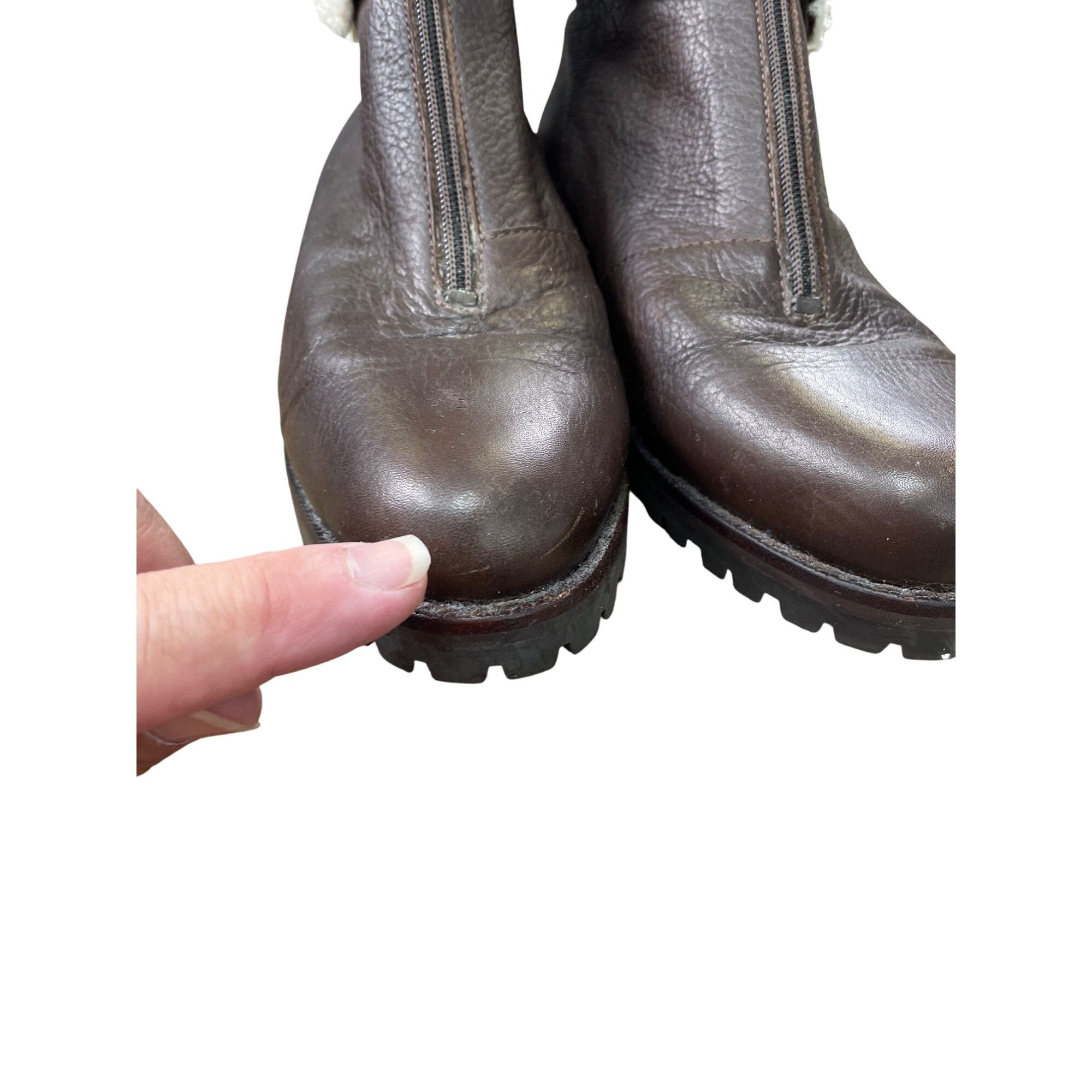 Cole Haan Cole Haan Womens Brown Leather Fur-Lined Ankle Boots Size 7. Size US 7.5 / IT 37.5 - 17 Thumbnail
