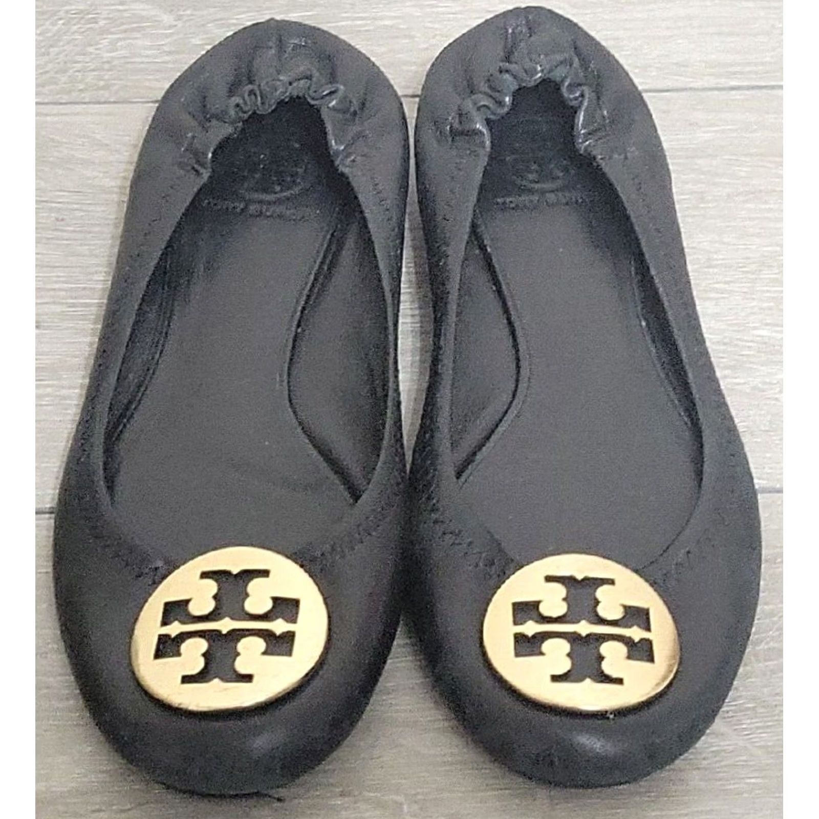 Tory Burch Tory Burch Minnie Ballet Flat Black Gold Women Size 7.5 M Slip On Leather Size US 8 / IT 38 - 2 Thumbnail