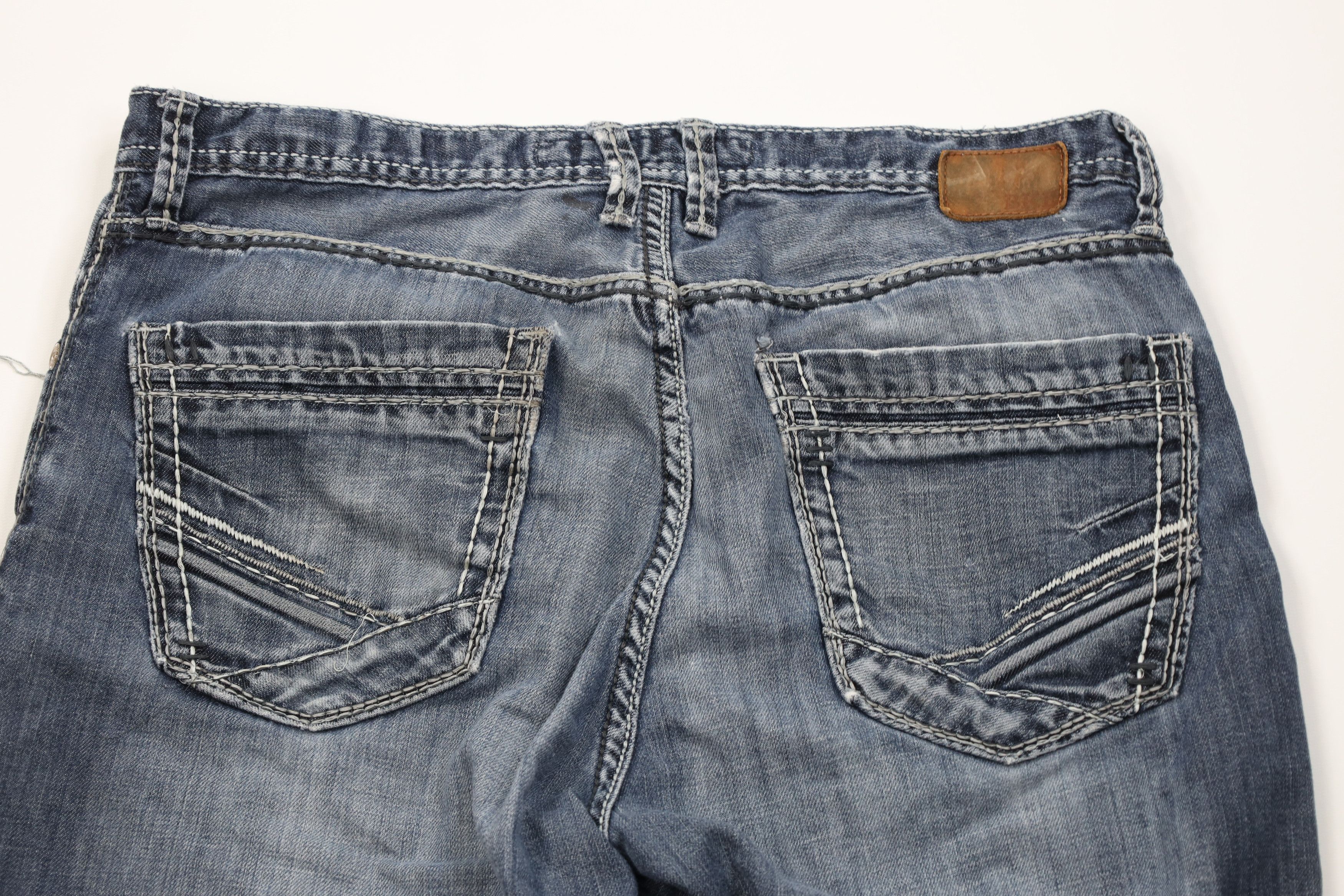 Vintage Buckle BKE Thick Stitch Tyler Bootcut Wide Leg Denim Jeans Size US 34 / EU 50 - 13 Thumbnail