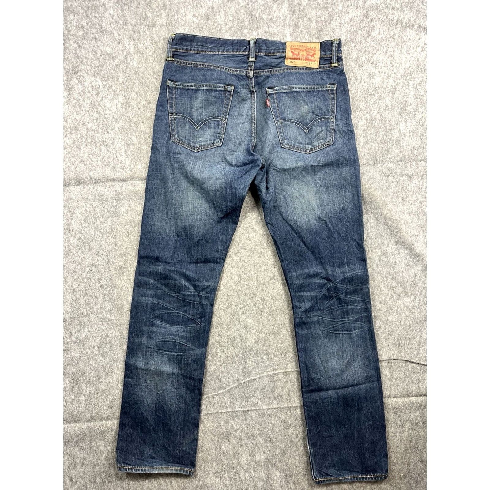 Levi's VINTAGE Levi's 504 Jeans Men's Size 31x32 Slim Fit Straight Leg Distressed Y2K Denim Blue Regular 5-Pocket City Jeans Mens Model Levi's 504 Size US 31 - 2 Thumbnail