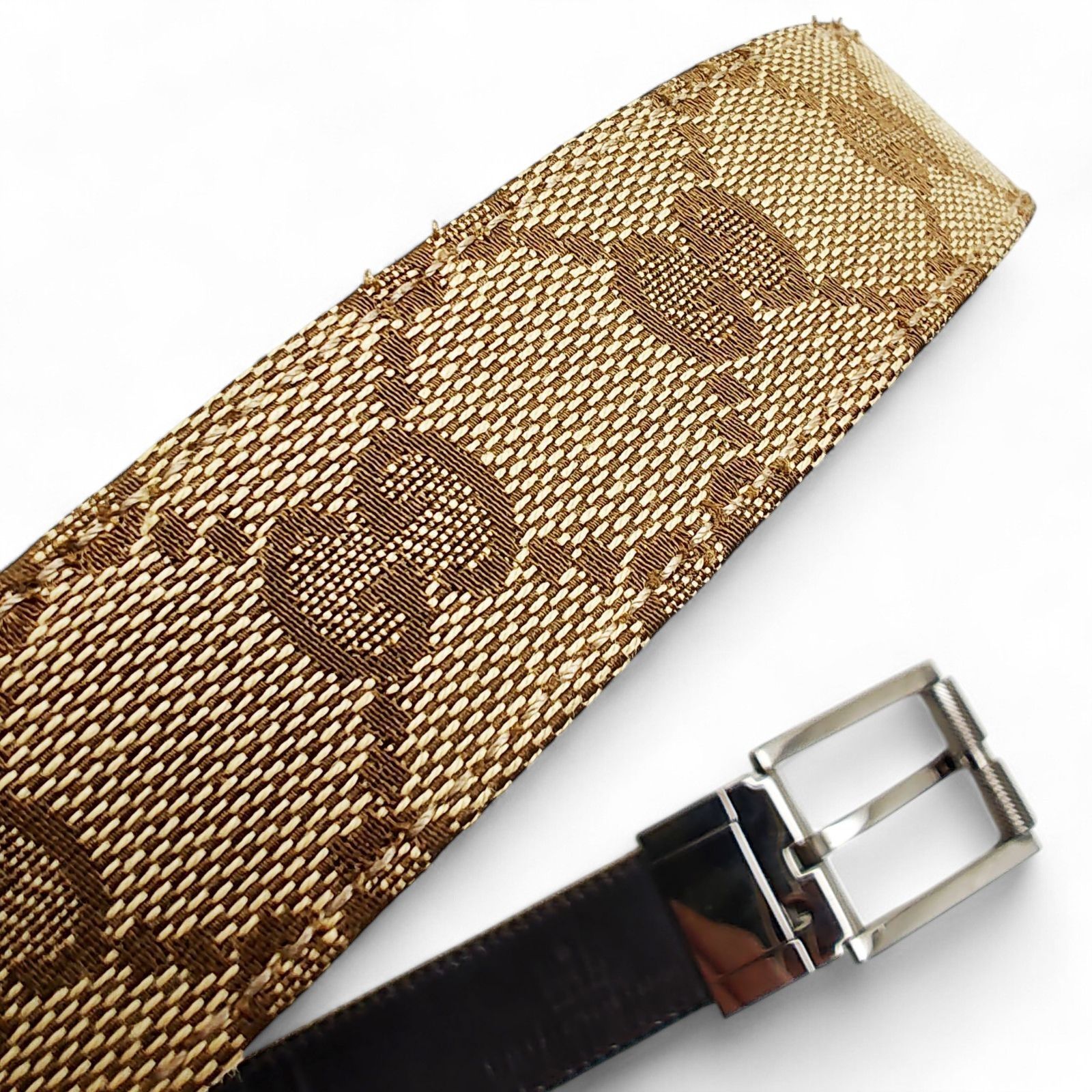 Gucci Gucci - Vintage Monogram Belt Leather Canvas GG Beige Size ONE SIZE - 3 Thumbnail
