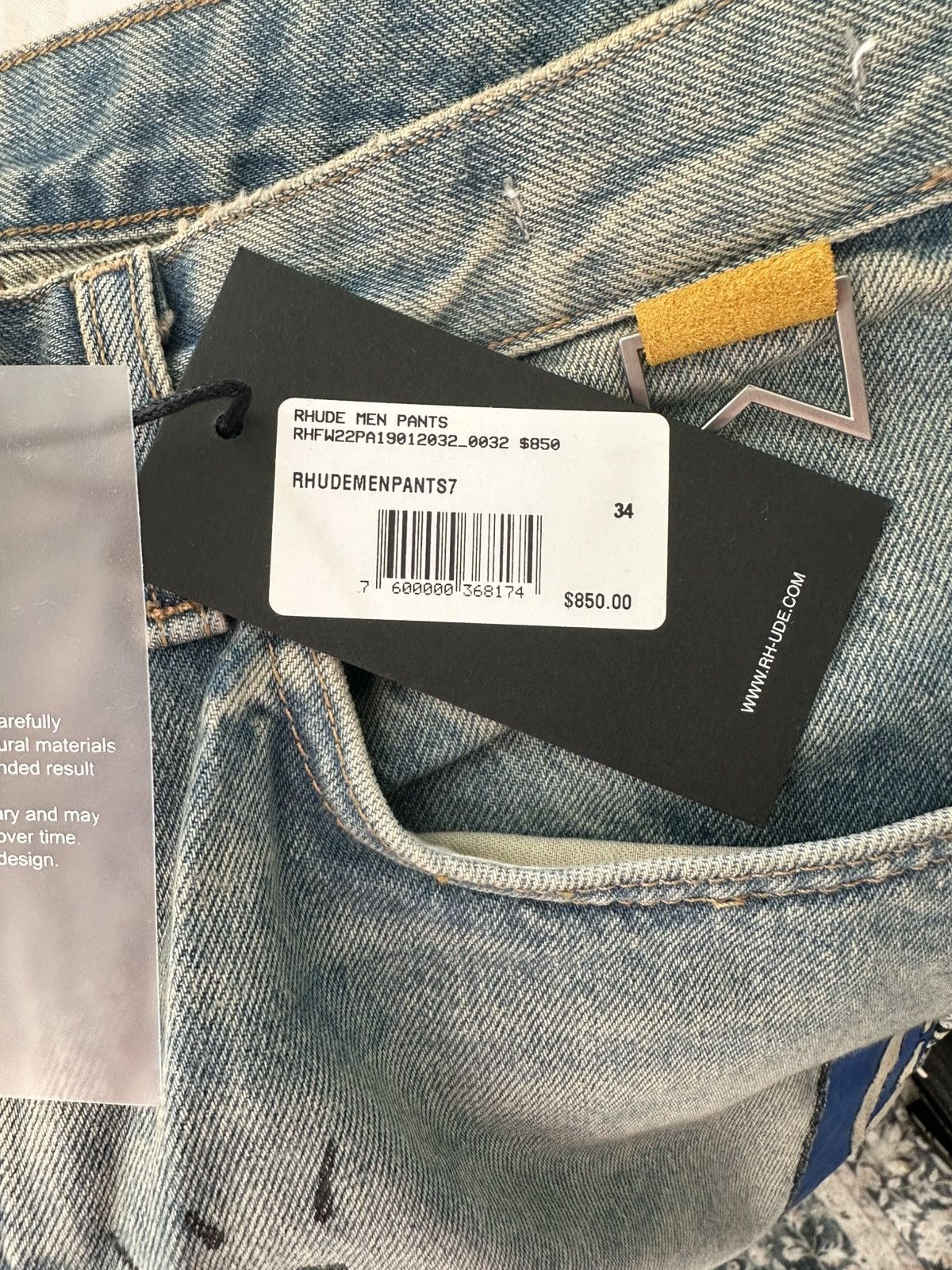 Rhude Rhude “Race Money Bull Graphic Denim Jeans Men’s Size 34-32 Size US 34 / EU 50 - 7 Thumbnail