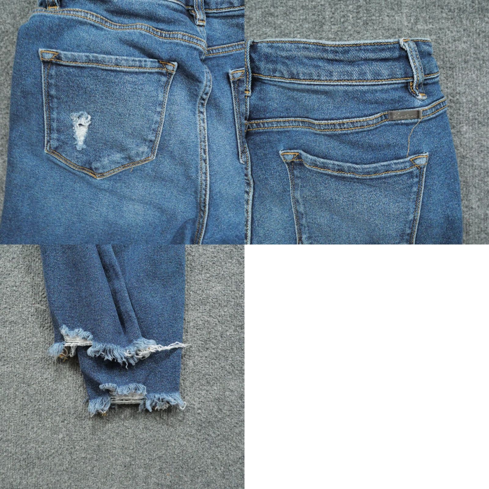Vintage KanCan Jeans Womens 13 30 Blue Denim 5-Pocket Stretch Regular Rise High Inseam 27 in Pants Tapered Vintage No Size 24" / US 00 / IT 34 - 9 Thumbnail