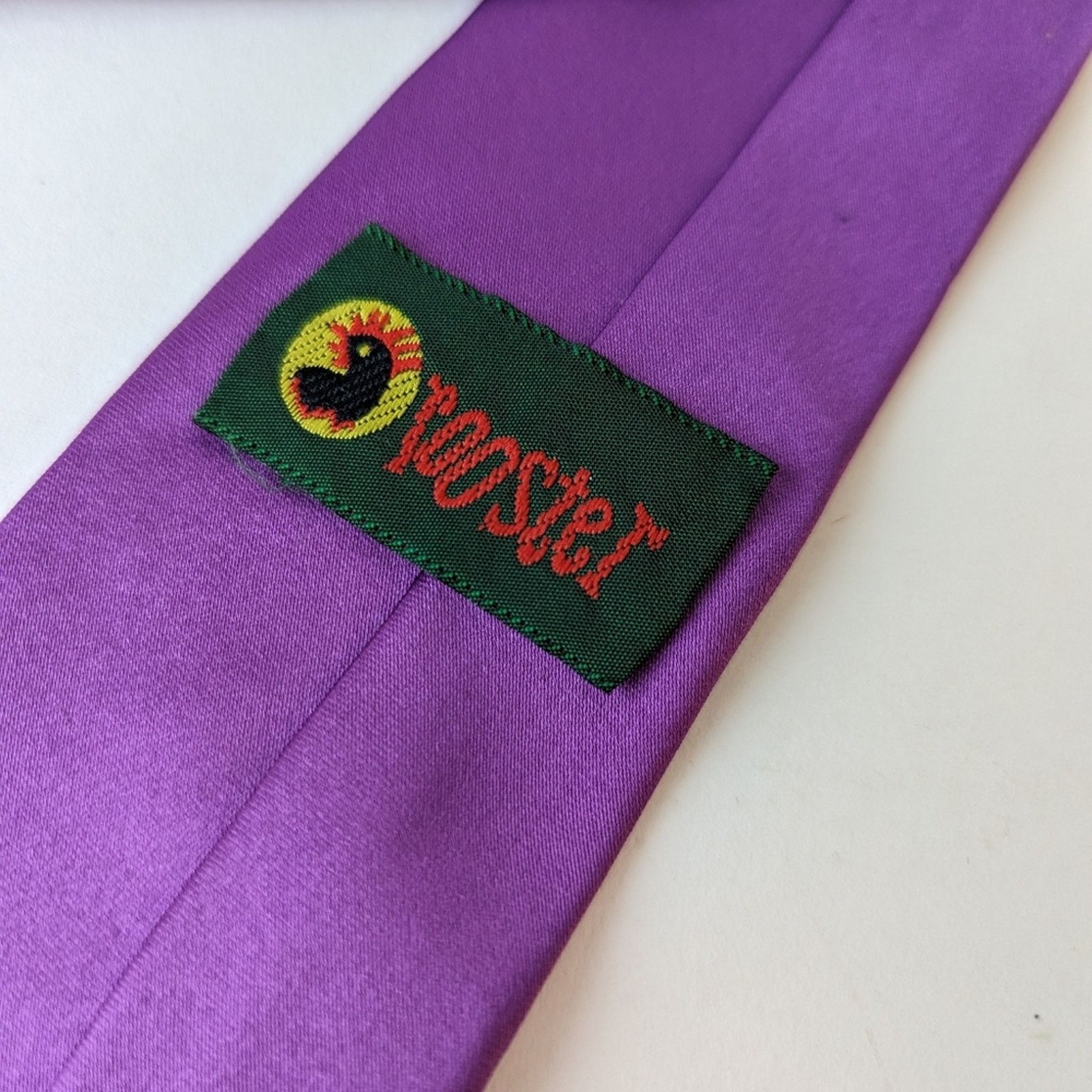Vintage Vintage Rooster Purple Clip On Tie Size ONE SIZE - 2 Thumbnail