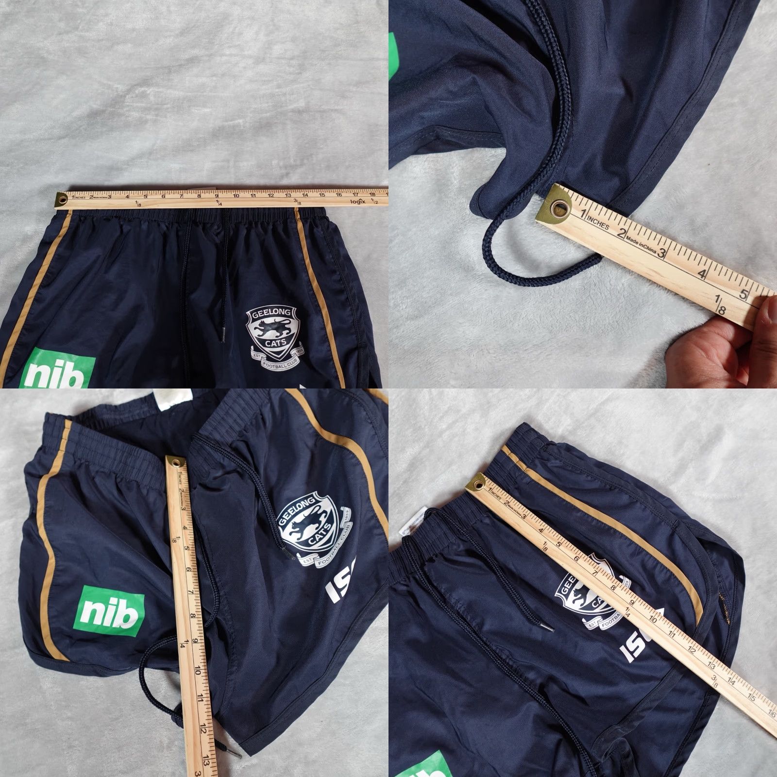 Vintage ISC Geelong Cats AFL Australia Rugby Performance Shorts Womens Large 2” Drawstring Size 36" / US 14 / IT 50 - 8 Thumbnail