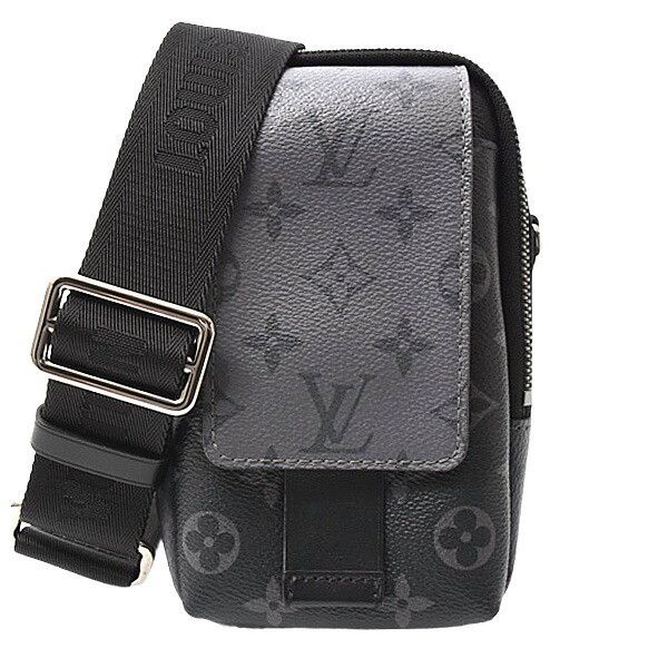 Louis Vuitton Louis Vuitton Louis Vuitton Monogram Eclipse Reverse Double Phone Pouch M81321 Canvas Crossbody Bag M81321 Size ONE SIZE - 1 Thumbnail
