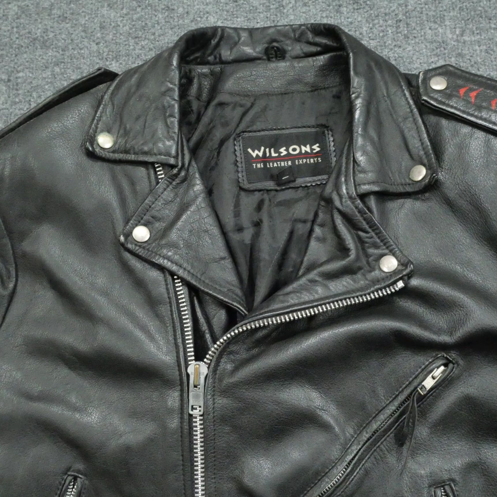 Vintage VINTAGE Wilsons Leather Jacket Mens Large Black Bomber Jacket Size US L / EU 52-54 / 3 - 4 Thumbnail