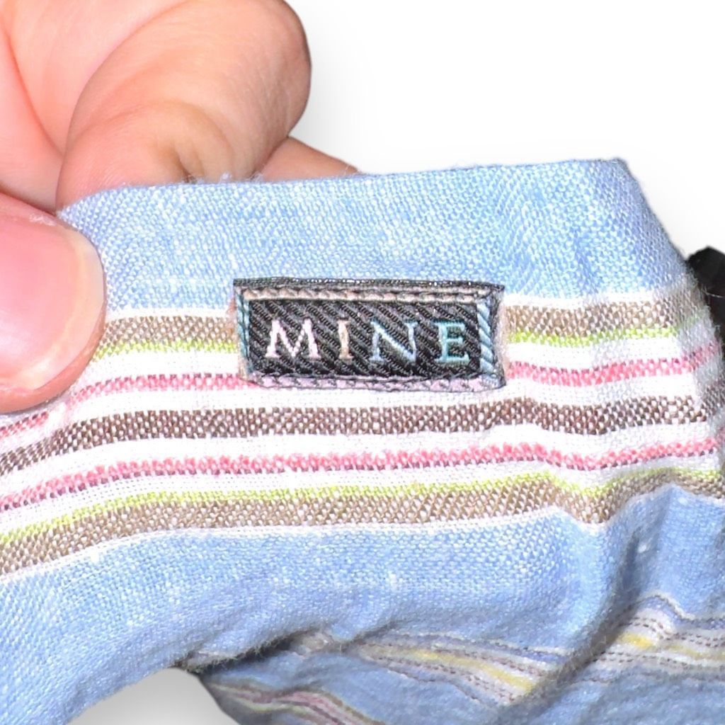 Bullock & Jones Mine London Pastel Stripe Pure Linen Button Down Shirt M Size US M / EU 48-50 / 2 - 9 Thumbnail