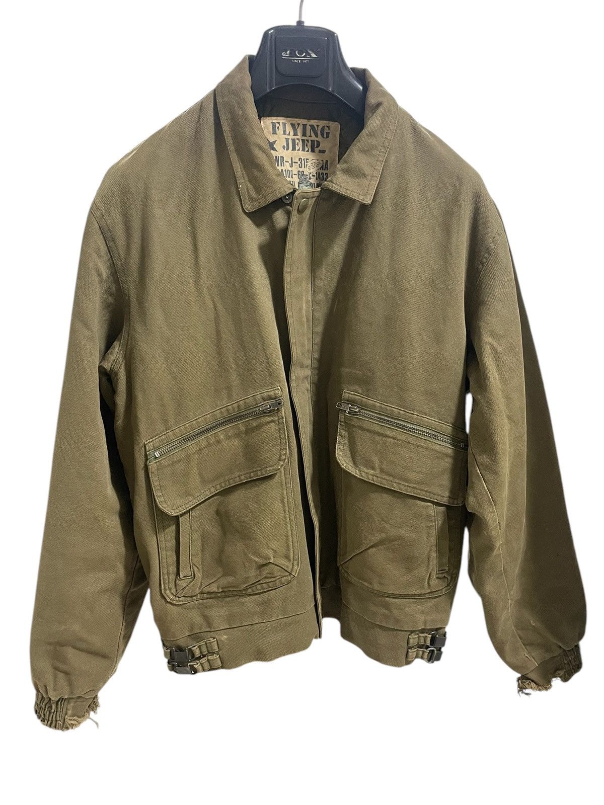 Wrangler Rare vintage 80s flying jeep jacket duck canvas fabric Size US L / EU 52-54 / 3 - 4 Thumbnail