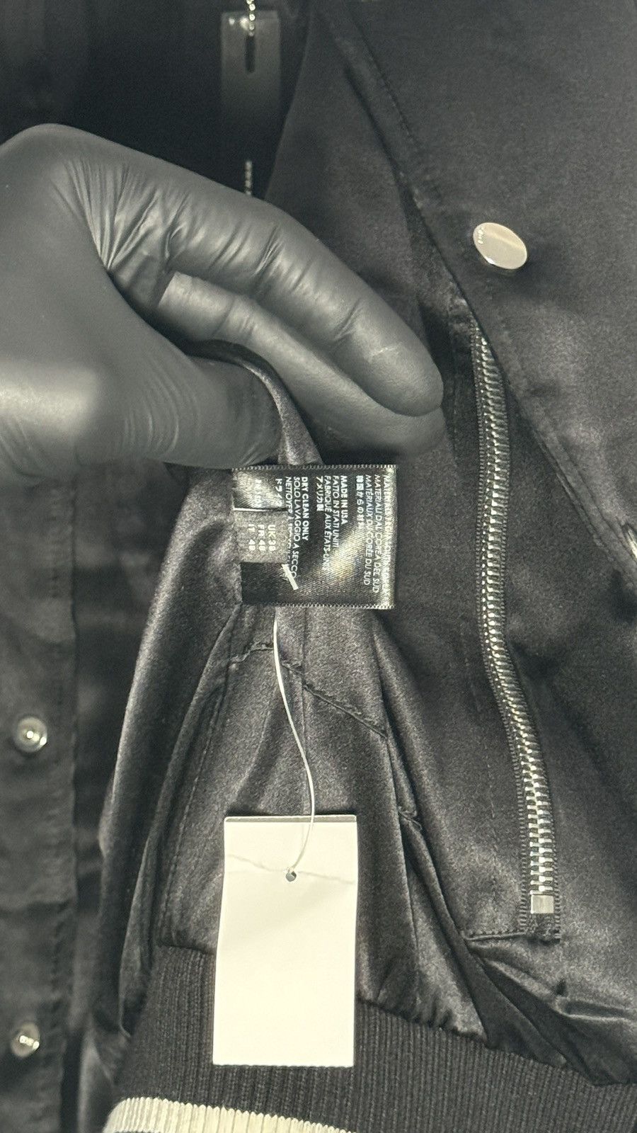 Amiri AMIRI “Lovers” Satin Varsity Jacket - Black - Size Medium Size US M / EU 48-50 / 2 - 8 Thumbnail