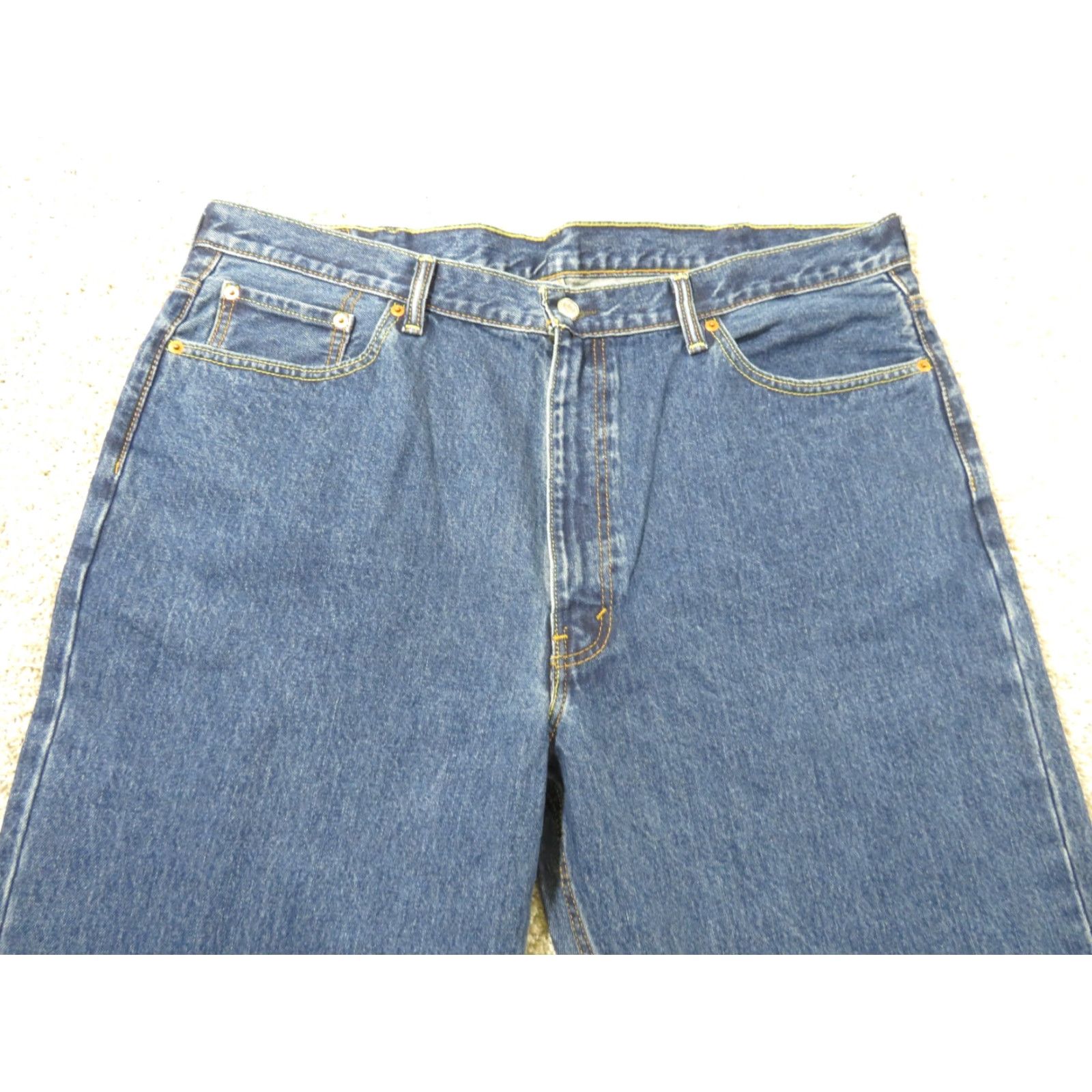Levi's VINTAGE Levi's 550 Jeans Blue 42X32 Regular Mens Relaxed Straight 5-Pocket Denim Cotton Zip Tapper leg 42 in inseam 32 in 90s/Levi's 500 Series Size US 42 / EU 58 - 4 Thumbnail