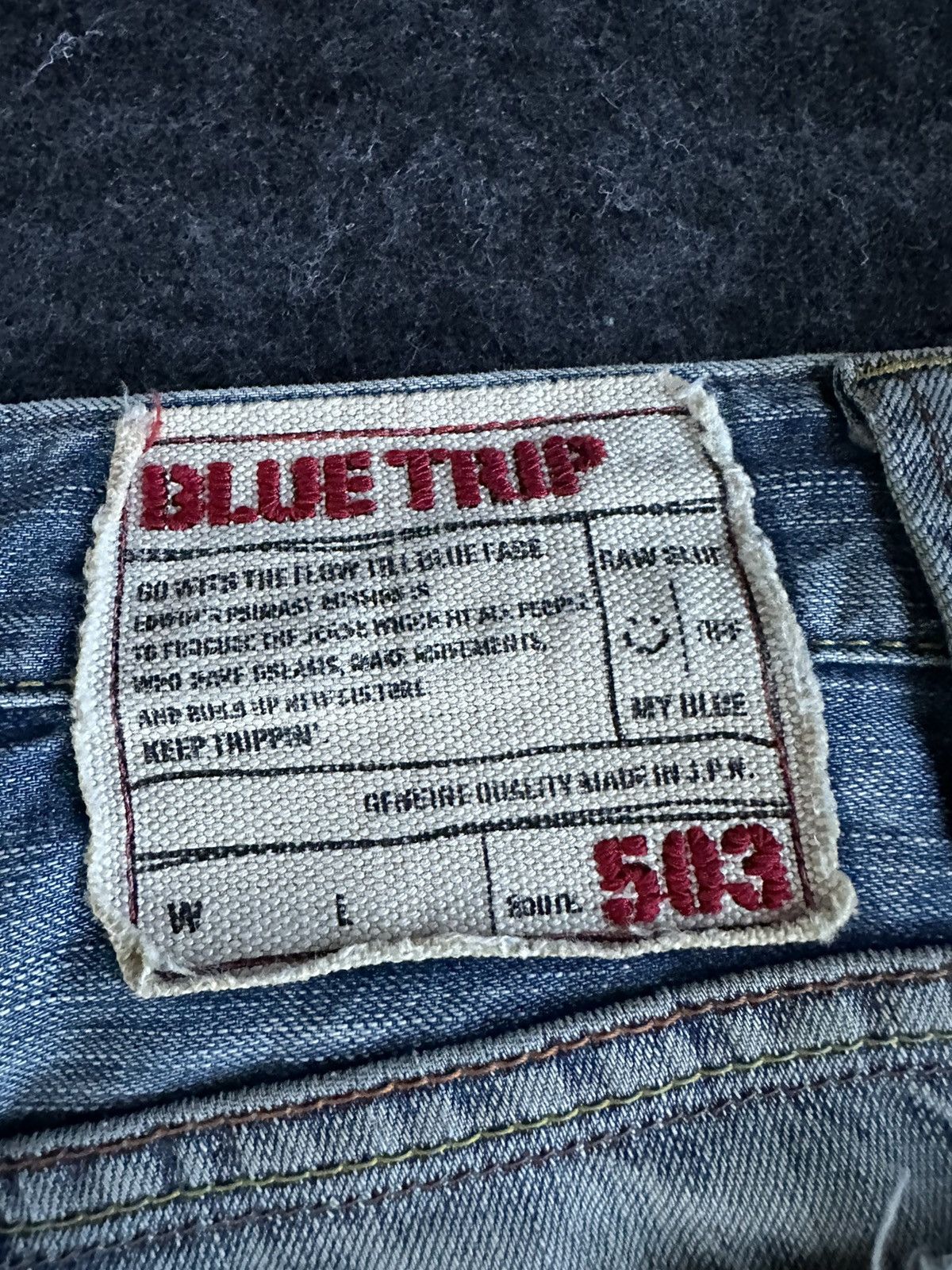 Edwin Vintage 90s Edwin 503 Blue Trip Blue Denim 28x31 D375 Size US 28 / EU 44 - 10 Thumbnail