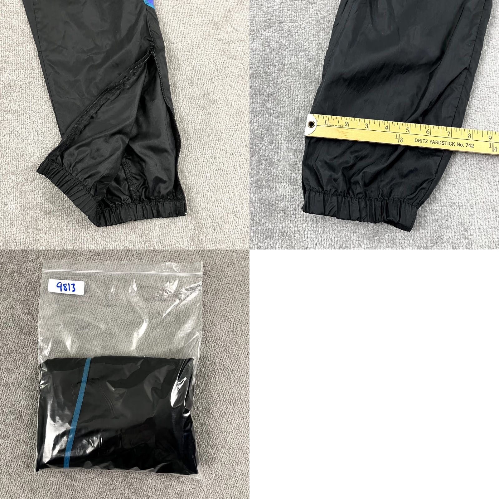 Nike VINTAGE Nike Pants Mens Medium x 32" Black Nylon Windbreaker Track Zip Retro 90s Size US 31 - 8 Thumbnail