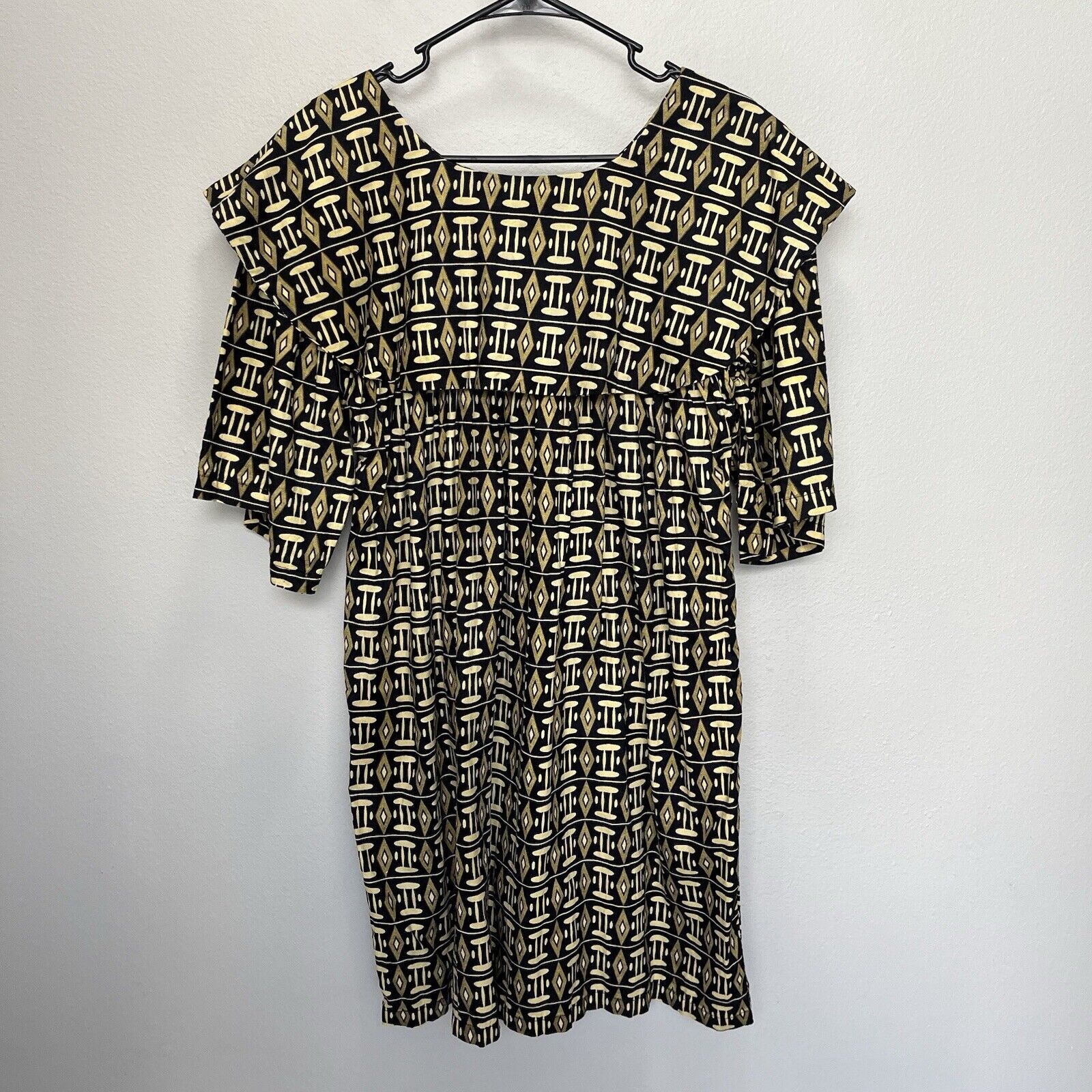 Vintage The African Village | Vintage Black Yel Dress & Skirt Set Size ONE SIZE - 4 Thumbnail