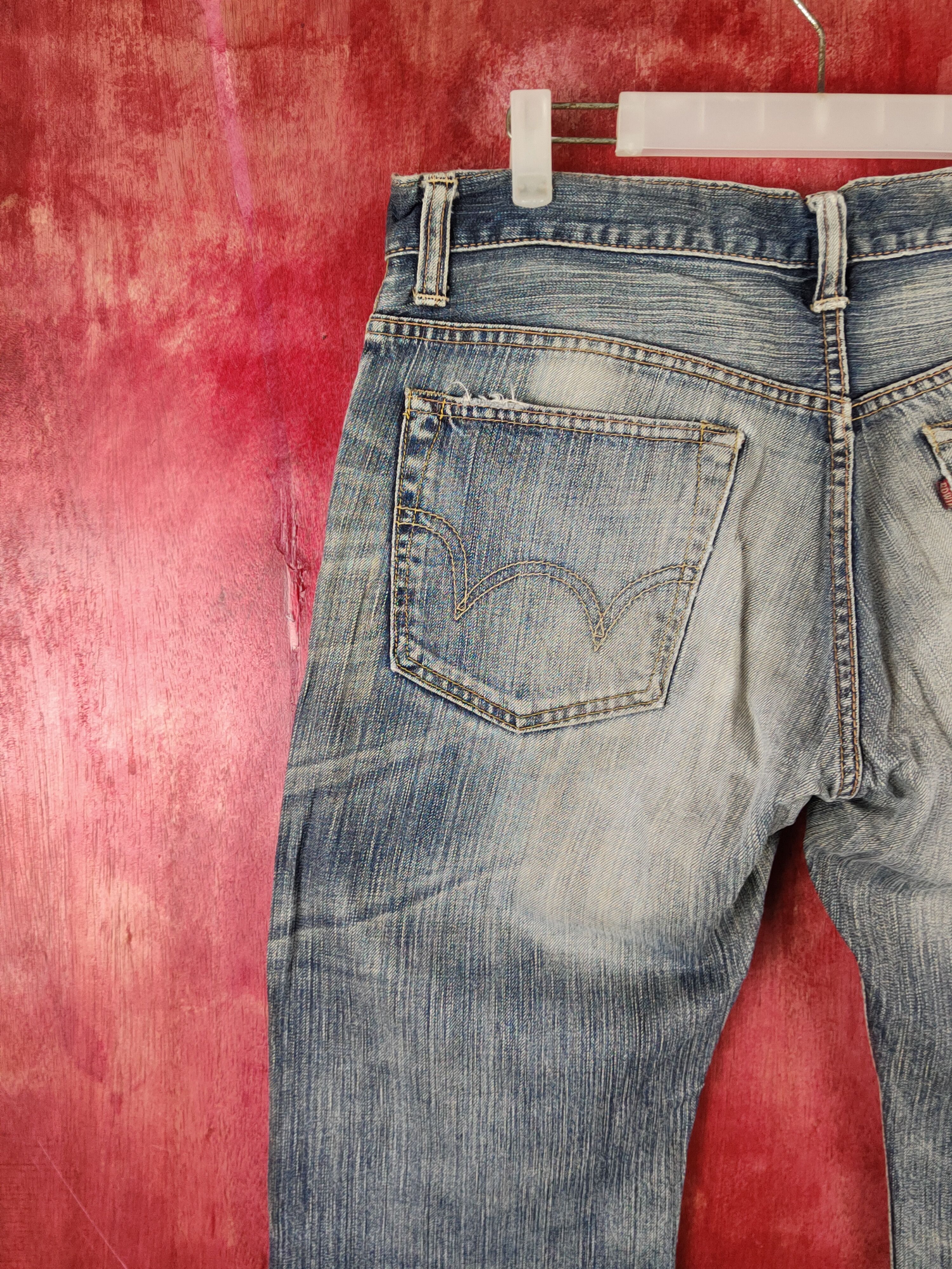 Edwin Edwin Dark Blue Faded Distressed Ripped Jeans #S2243 Size US 32 / EU 48 - 11 Thumbnail