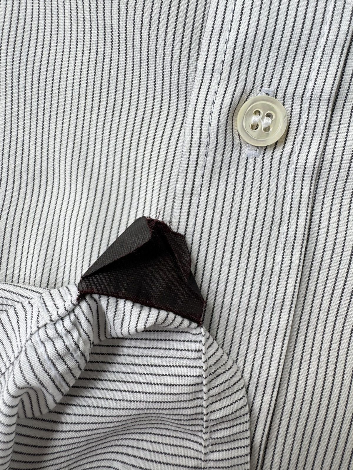 Raf Simons Raf Simons SS02 Double Collar Pinstripe Button-Up Shirt Size US S / EU 44-46 / 1 - 11 Thumbnail
