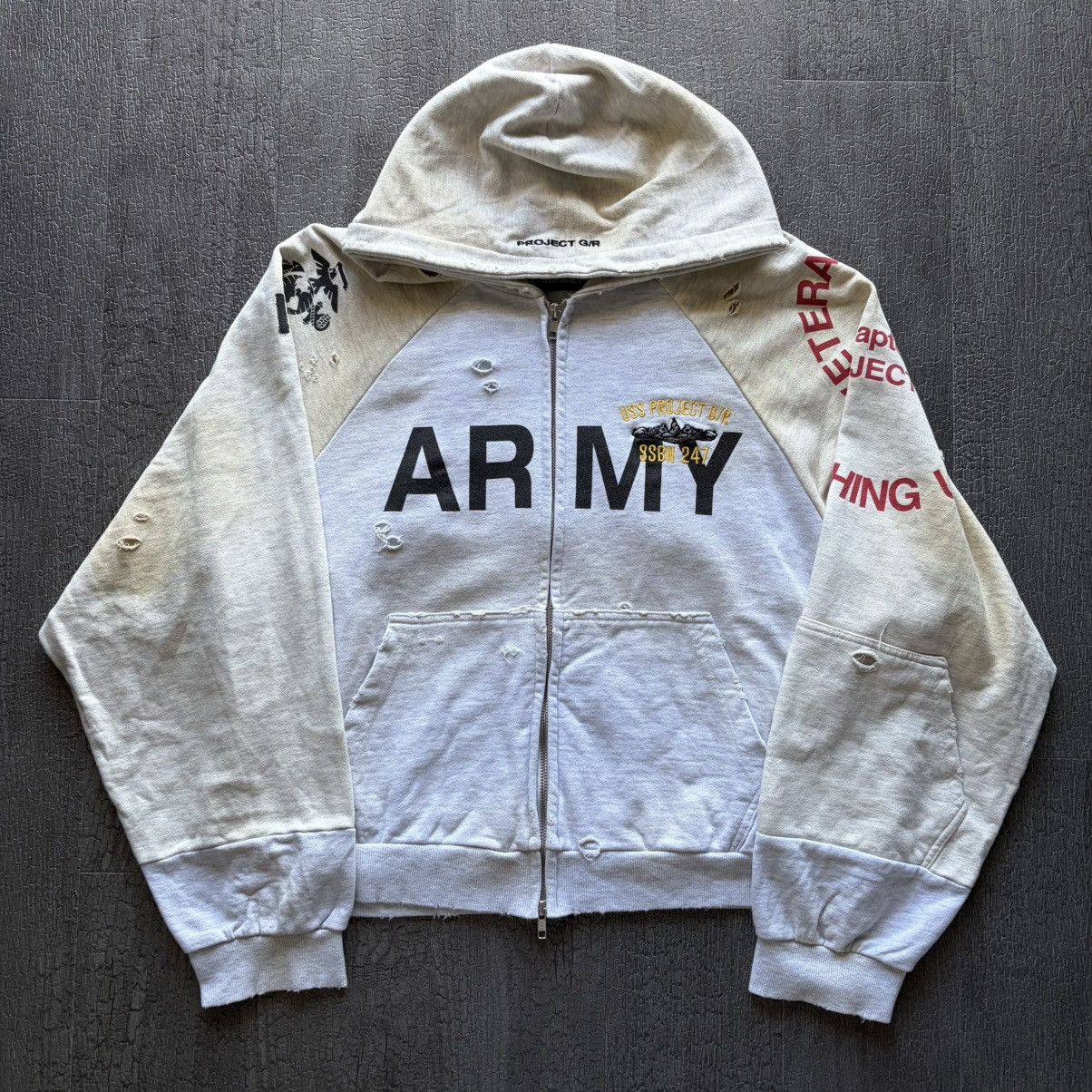 PROJECT G/R Project GR Army zip hoodie | Grailed