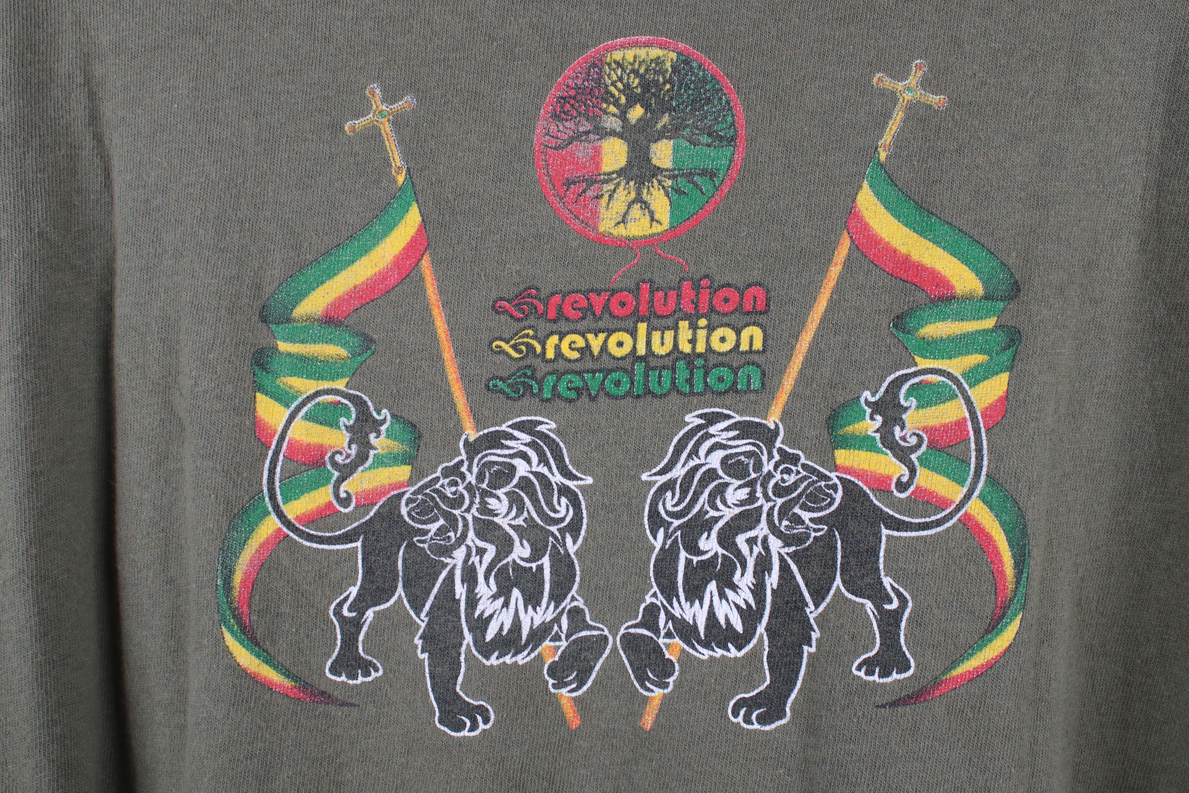 Vintage Vintage 90s Y2K Streetwear Lion of Judah Rastafari T-Shirt Size US XL / EU 56 / 4 - 10 Thumbnail