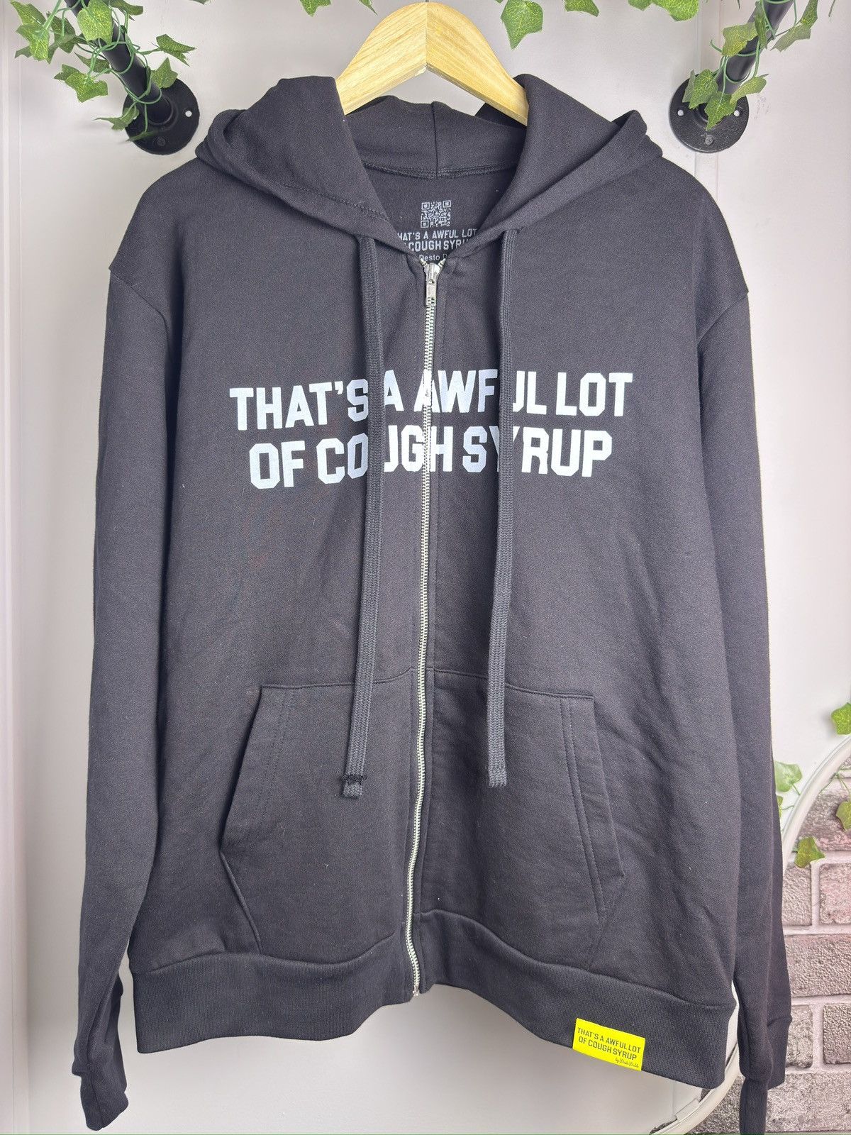 Awful Lot of Cough Syrup Black Zip-up Brand New Never Worn