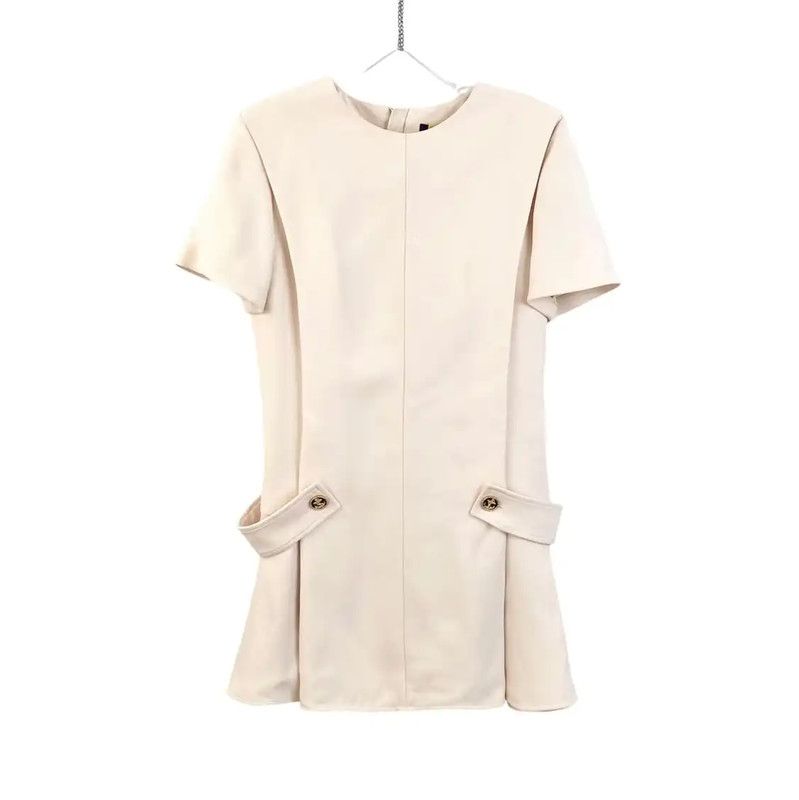 Louis Vuitton Louis Vuitton Women's Cream Wool Dress 0089 Size ONE SIZE - 1 Thumbnail