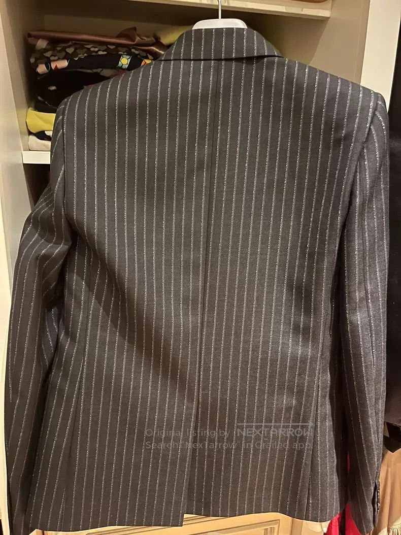Saint Laurent Paris Saint Laurent Paris Classic Silver Thread Double Breasted Size US M / EU 48-50 / 2 - 6 Thumbnail