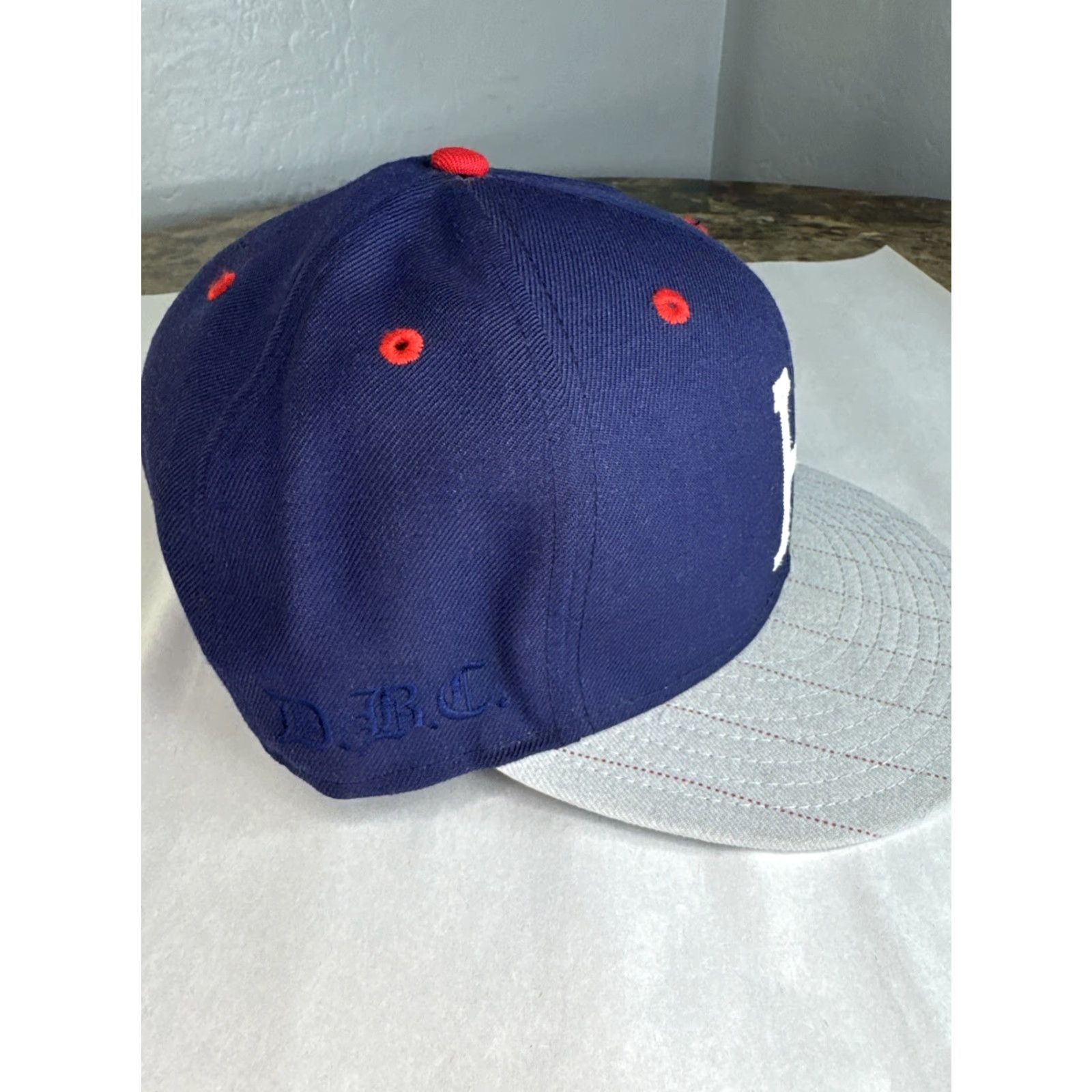 New Era HUF New Era Fitted Baseball Cap Hat 7 3/8 Blue & Gray Men Blue & Gray 7 3/8 Hat Cap Fitted Baseball Size ONE SIZE - 3 Thumbnail