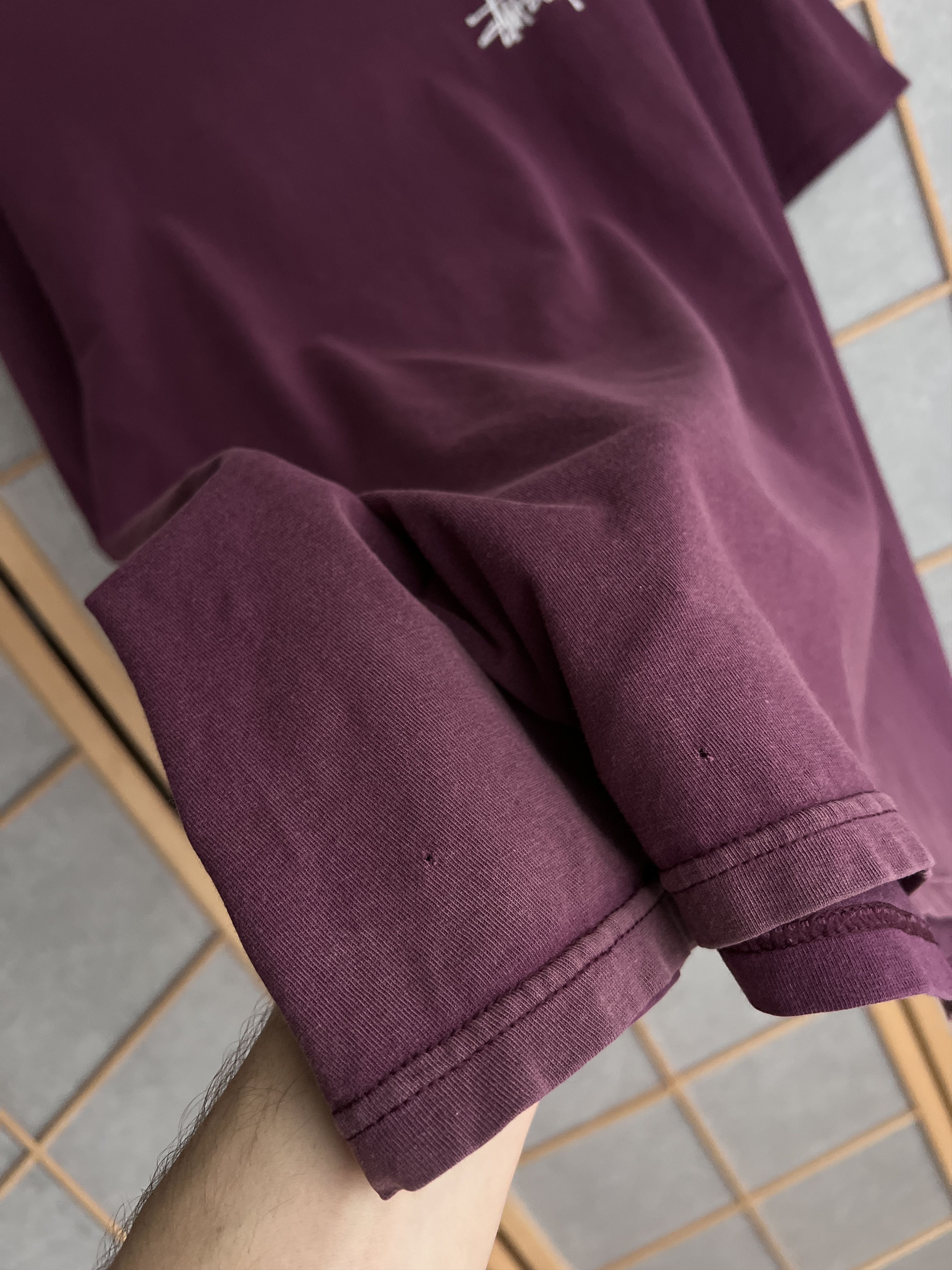 Stussy Crazy Stussy sunfaded burgundy vintage big back logo t shirt Size US L / EU 52-54 / 3 - 13 Thumbnail