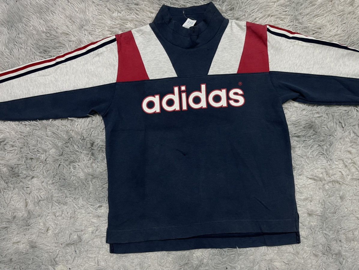 Adidas × Vintage 90s OG STYLE ADIDAS TURTLE NECK RARE DESIGN Size US S / EU 44-46 / 1 - 5 Thumbnail