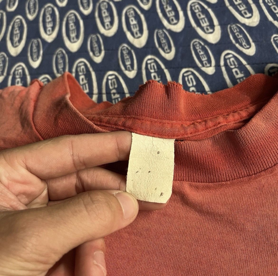 Other Vtg 90s Bull Durham Cigarette Faded Pocket Shirt Salmon Red Size US L / EU 52-54 / 3 - 6 Thumbnail