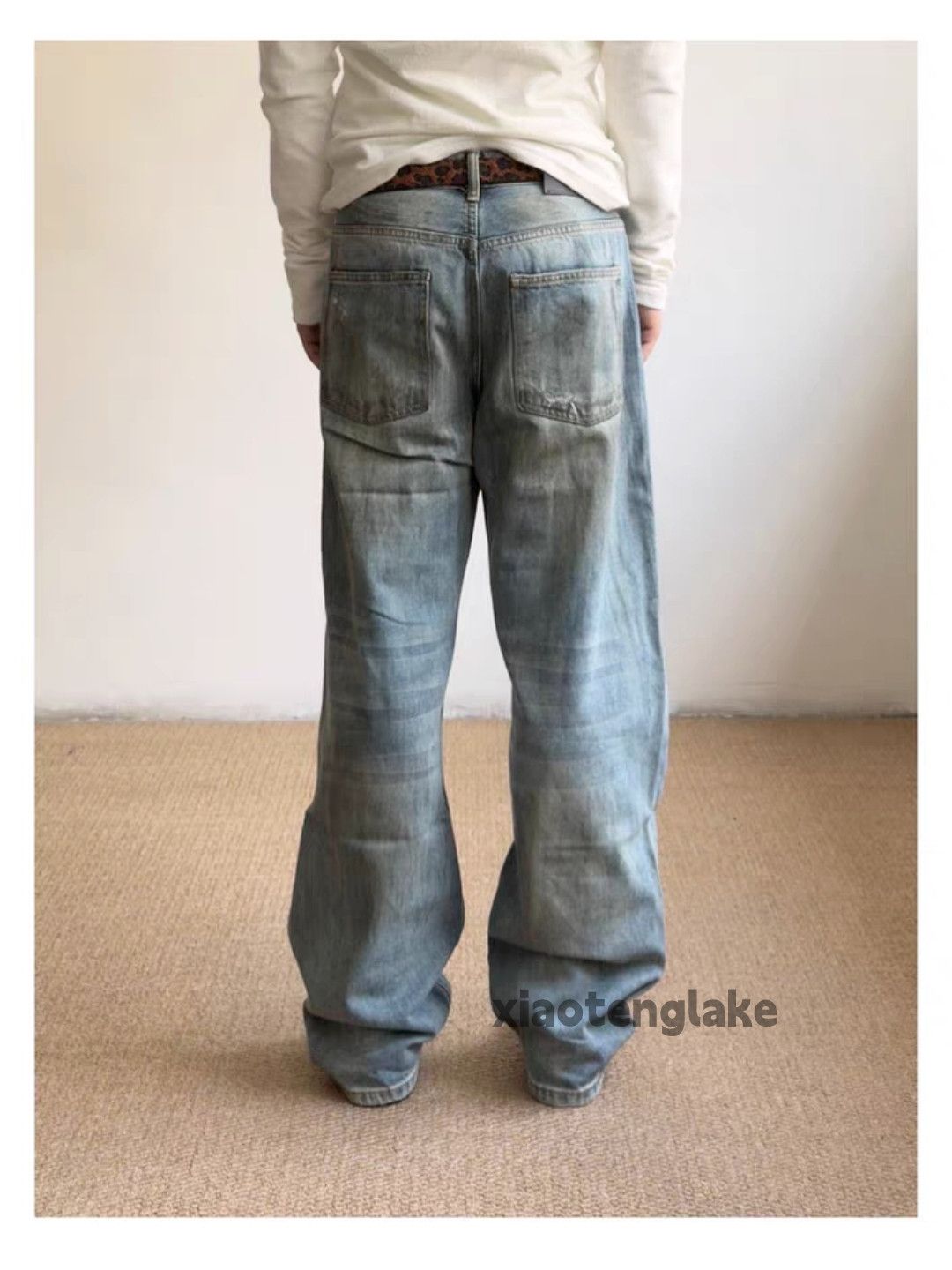 Jean Xz vintage wide Leg loose hiphop flared Stain jeans Size US 32 / EU 48 - 5 Thumbnail