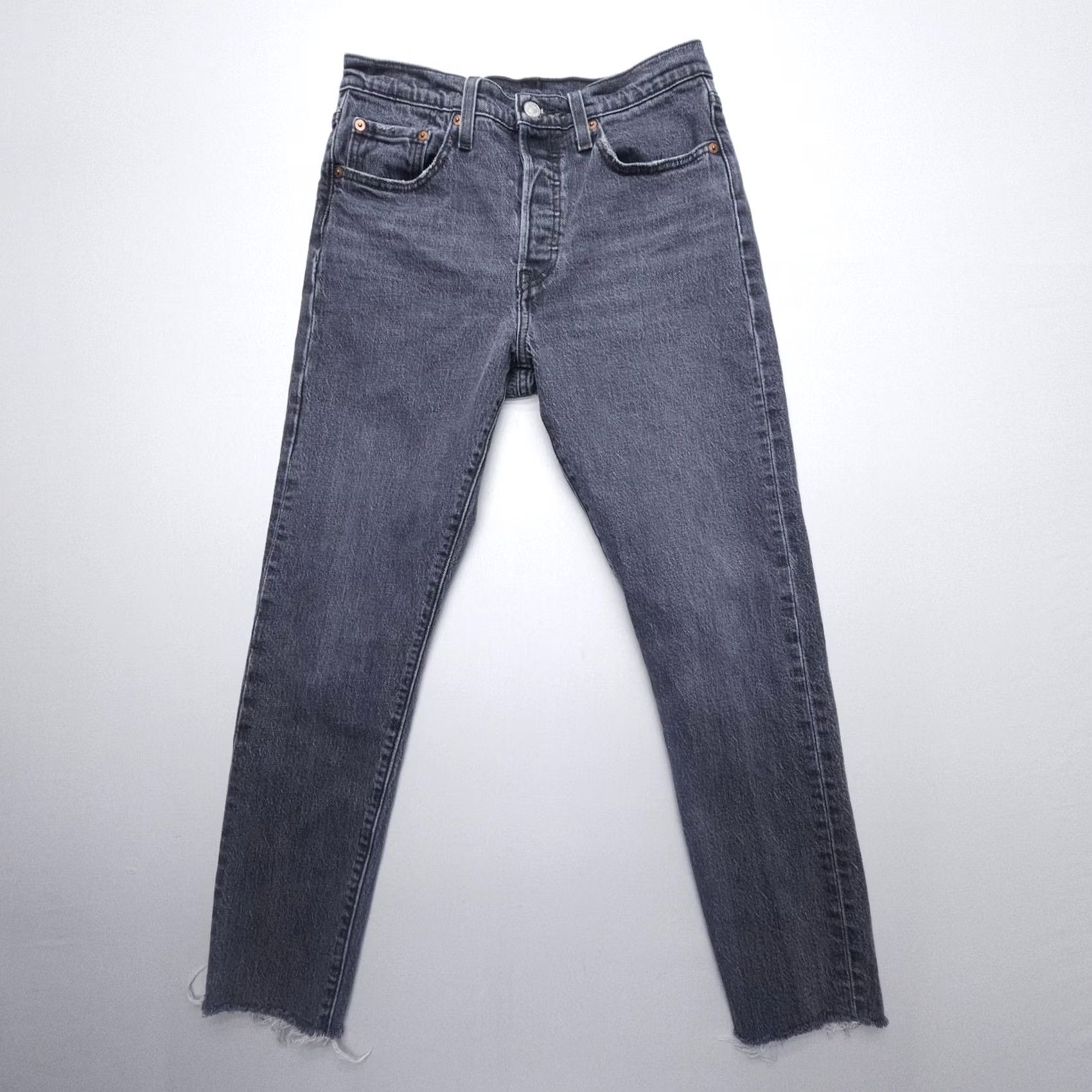 Levi's Levi's 501 Jeans Womens 27x28 Black High Rise Denim Button Fly 5-Pocket Regular Fit Vintage: No Size 27" / US 4 / IT 40 - 2 Thumbnail