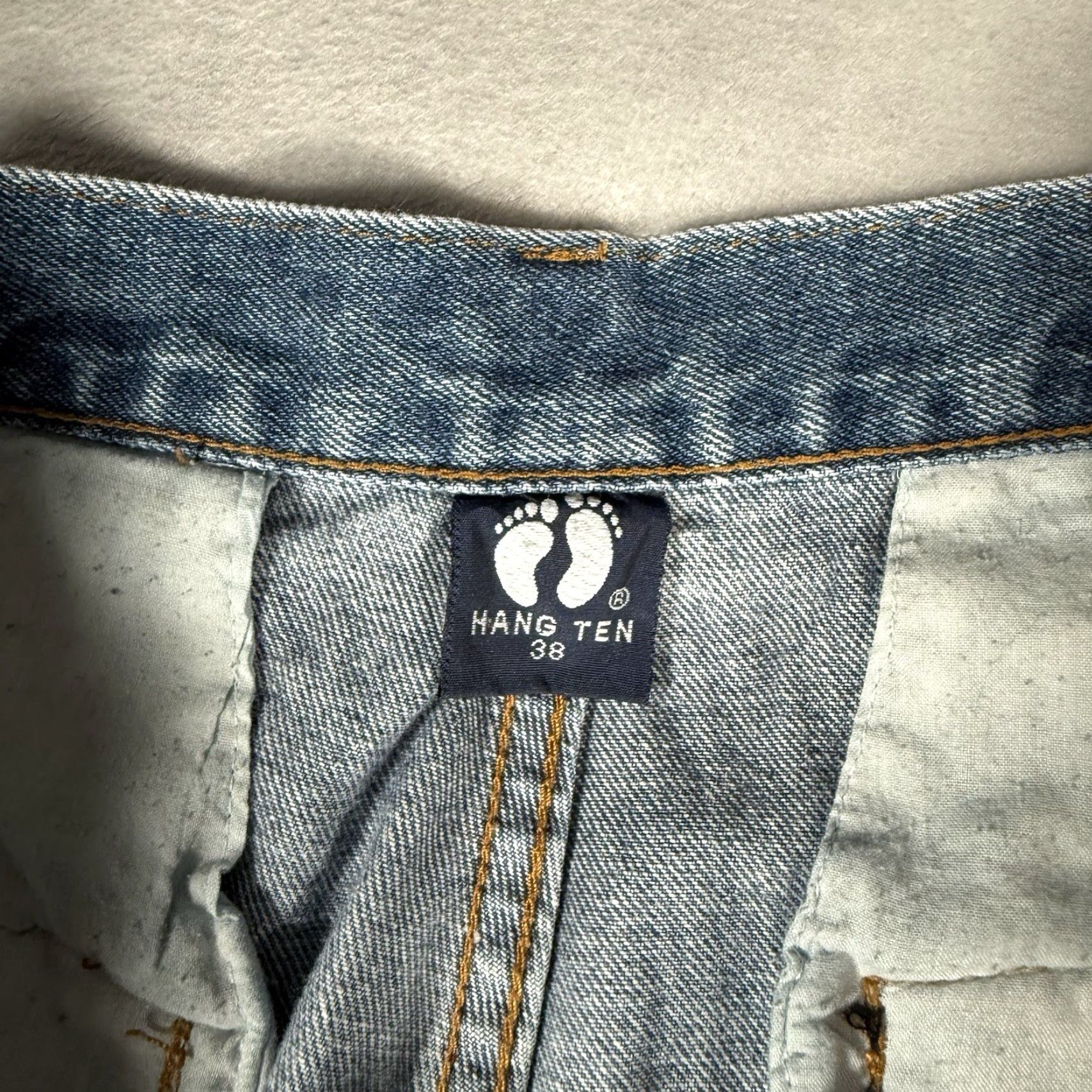 Hang Ten VINTAGE Hang Ten Jeans Cargo Denim Mens 36 26 Inseam Baggy Wide-Leg 90s Grunge Denim Cotton Regular Adult Mens Blue Shirt? Size US 36 / EU 52 - 3 Thumbnail