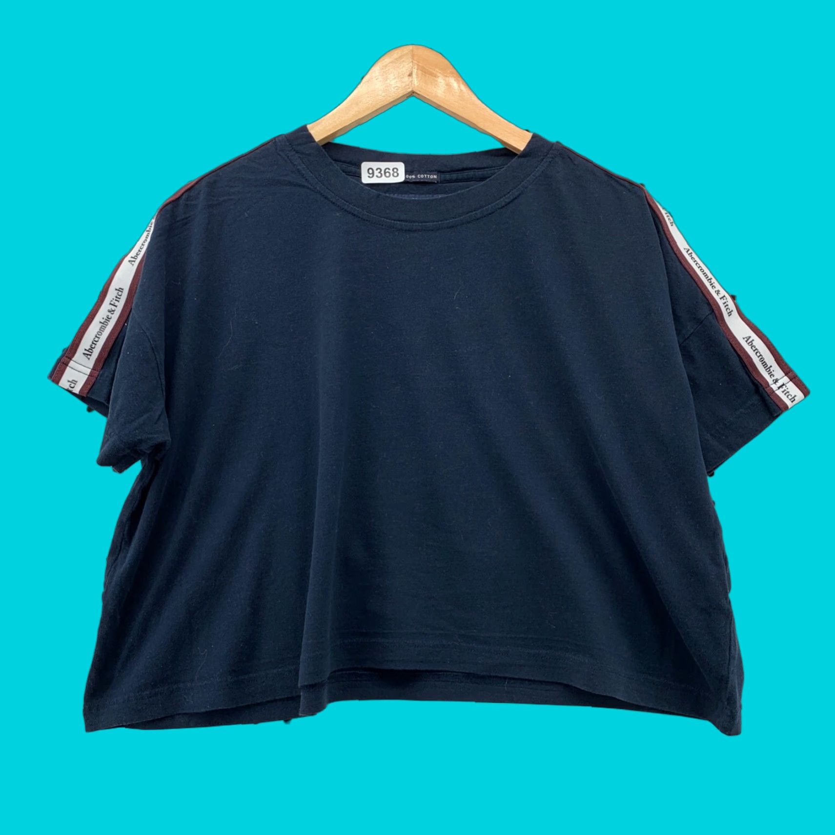 Abercrombie & Fitch Abercrombie & Fitch Crop Shirt Womens M Navy Blue Logo Short Sleeve Cropped Shirt Size M / US 6-8 / IT 42-44 - 1 Thumbnail