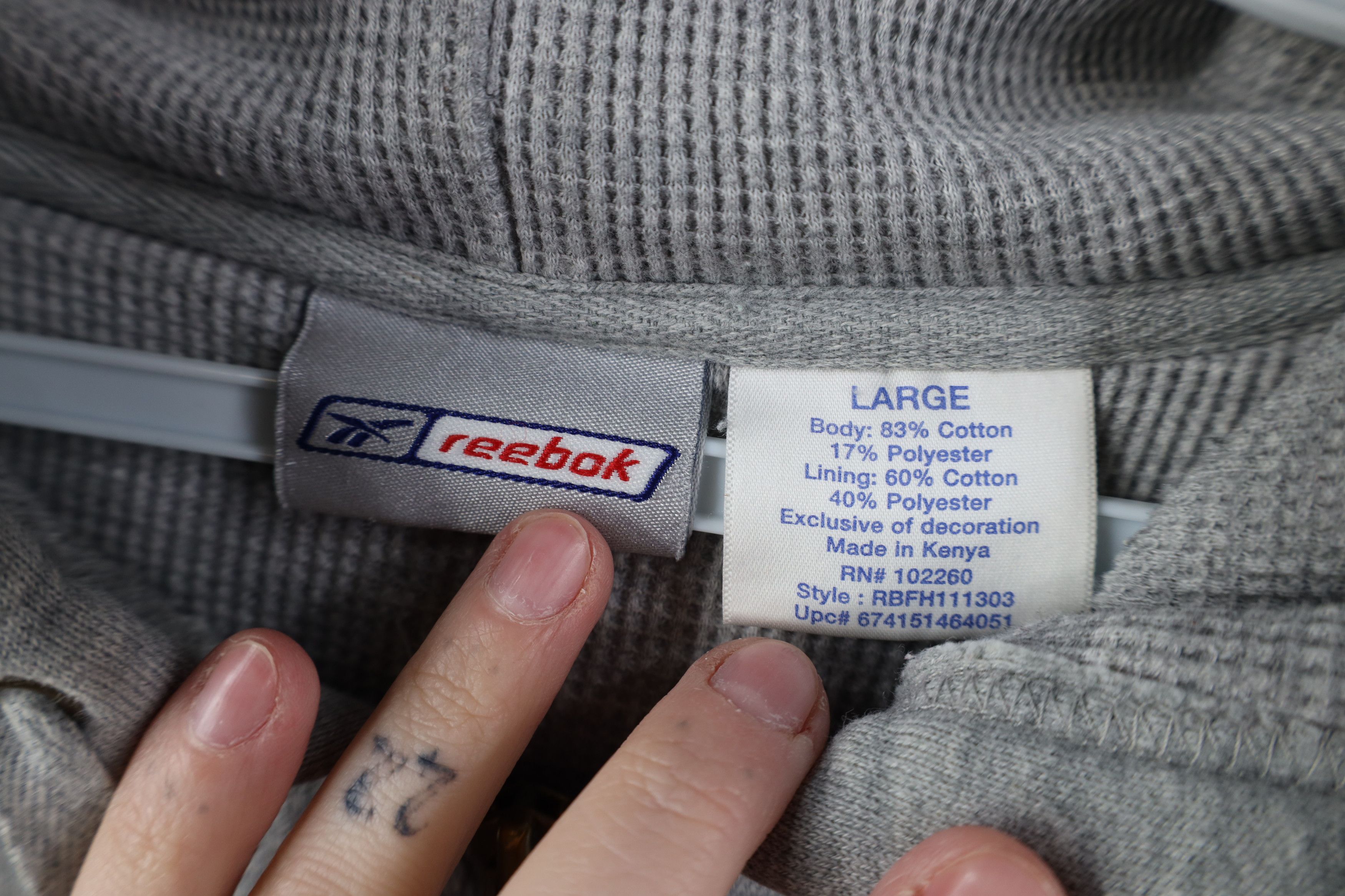 Reebok Vintage 90s Reebok Spell Out Full Zip Hoodie Sweatshirt Size US L / EU 52-54 / 3 - 9 Thumbnail