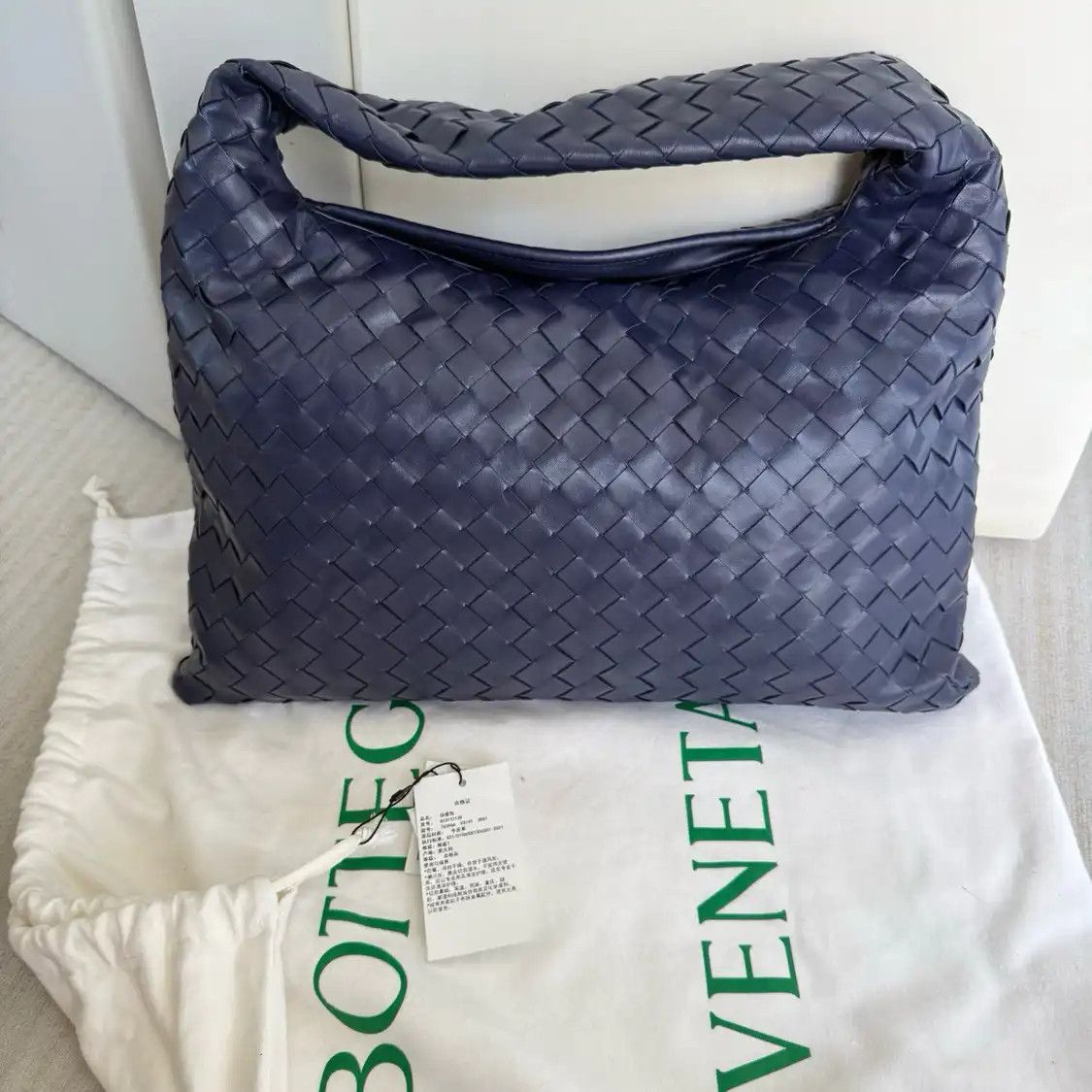 Bottega Veneta BOTTEGA VENETA Small deep sea bluecowhide leather woven shoulder bag Size ONE SIZE - 1 Thumbnail