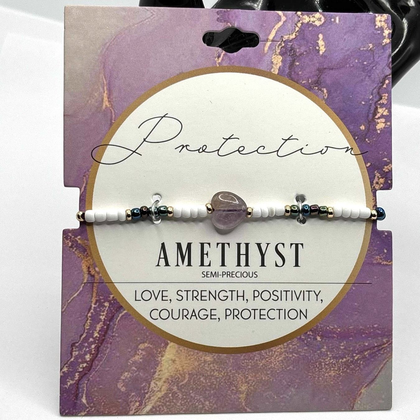 Other Lilac Amethyst Heart Crystal Bracelet Size ONE SIZE - 1 Thumbnail