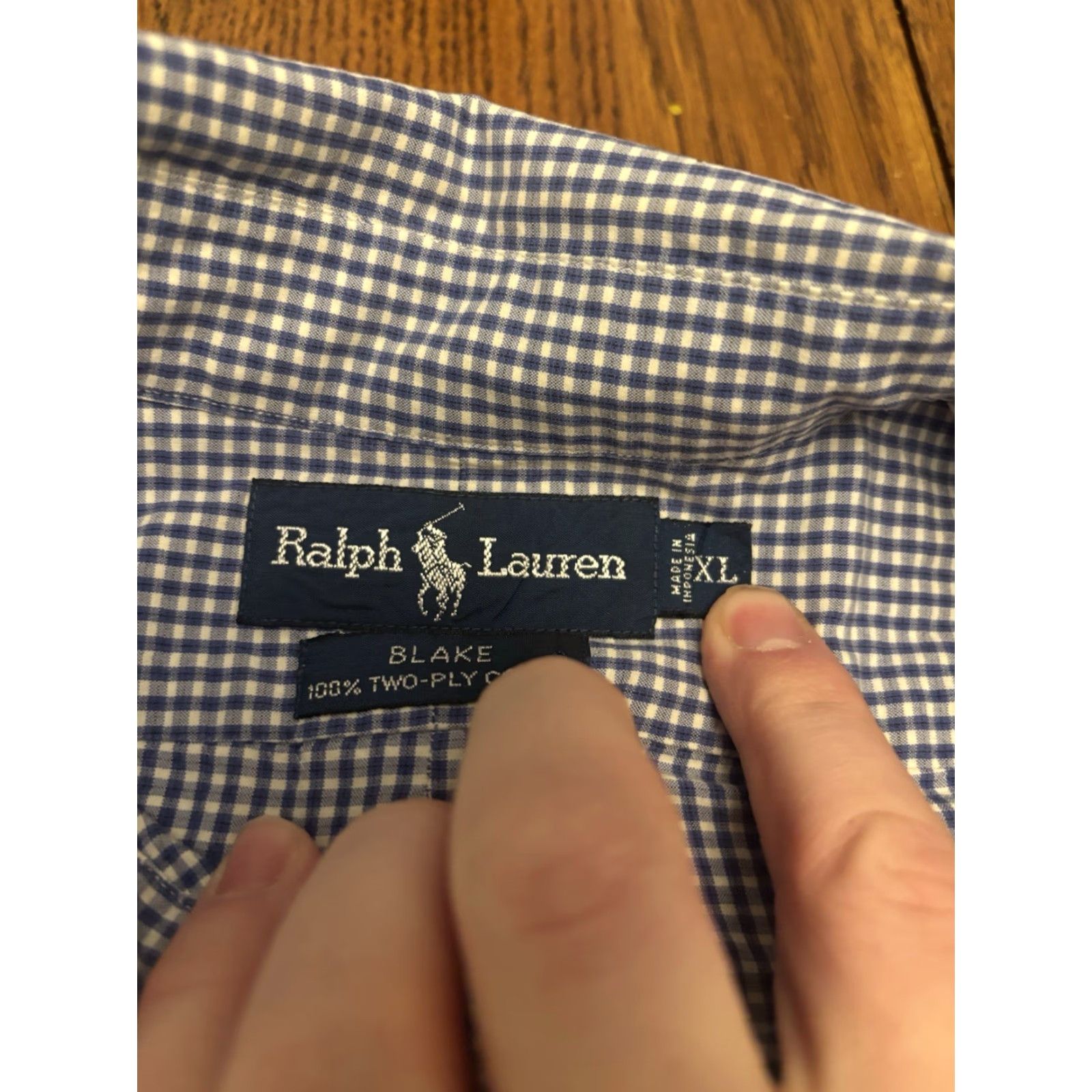 Ralph Lauren VINTAGE Ralph Lauren Shirt Mens XL Blue Plaid Button Up Pony Logo Blake Button-Down Collar Button-Up Casual Travel Workwear Size US XL / EU 56 / 4 - 2 Thumbnail