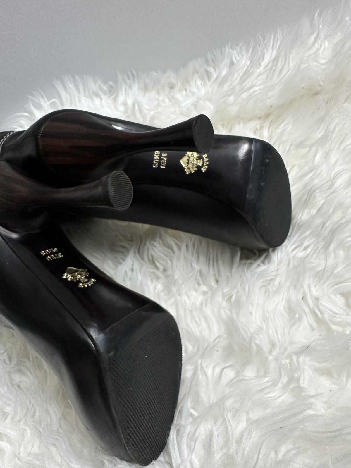 Bally Bally Black Leather High Heel Knee Boots Size: EU 37 Size US 6 / IT 36 - 6 Thumbnail