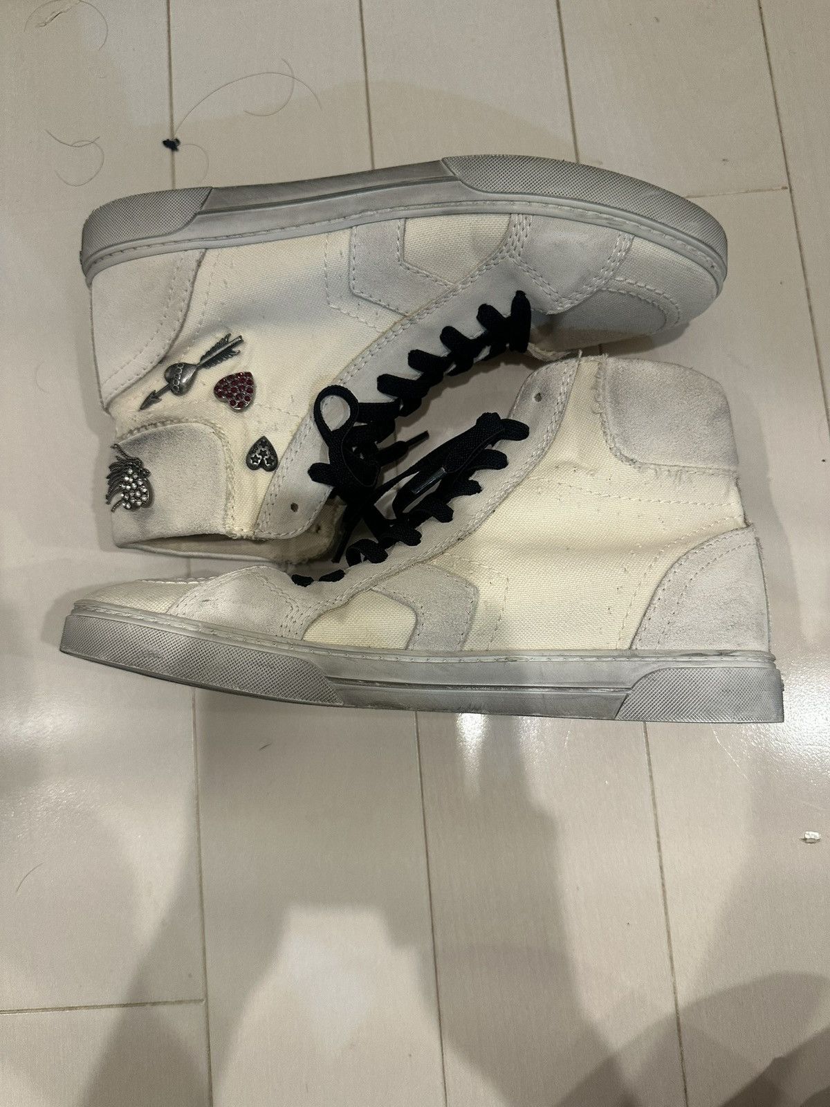Saint Laurent Paris 17aw Saint Laurent Smoking Forever High-Top Sneakers Size US 7 / EU 40 - 7 Thumbnail