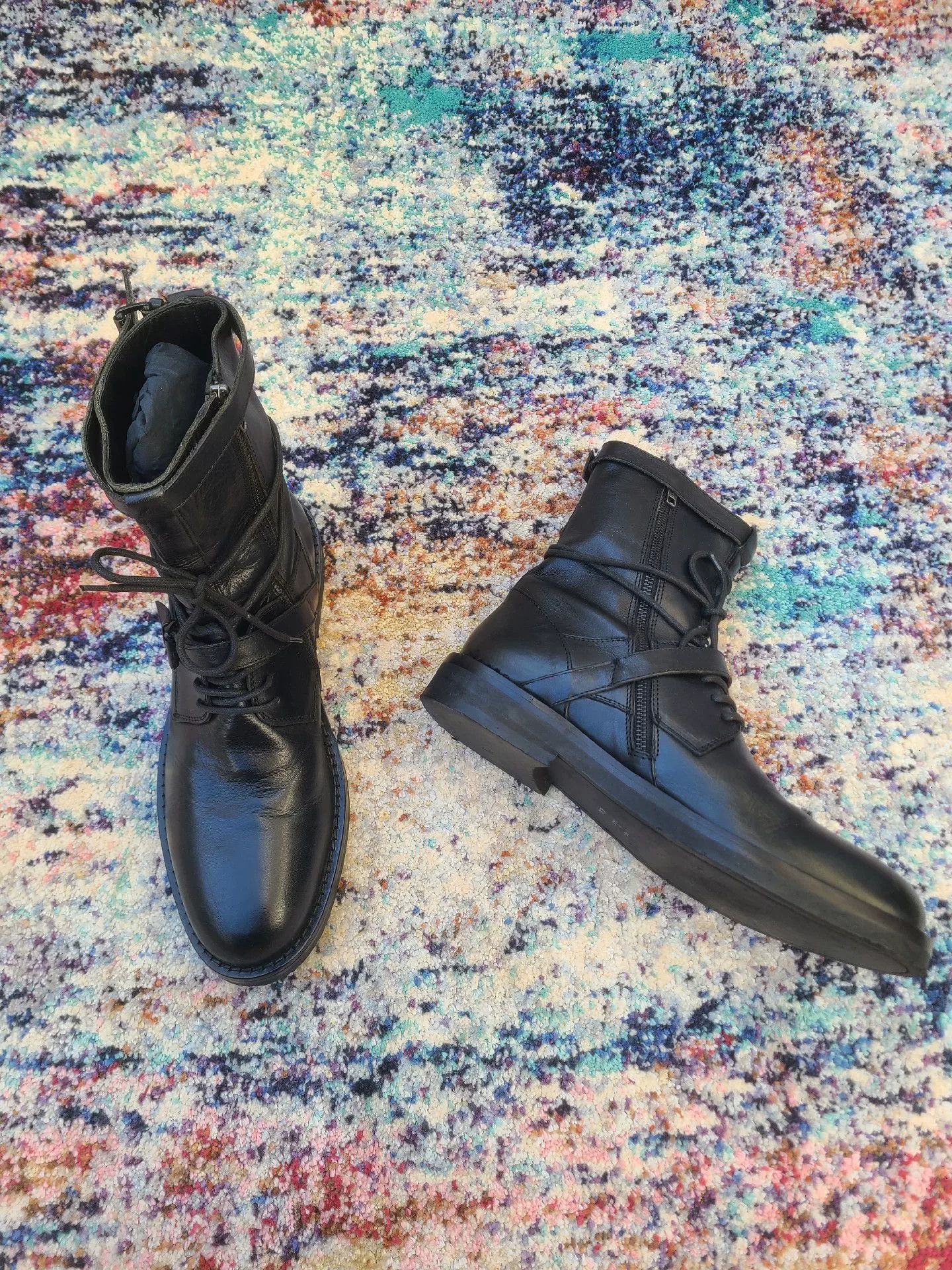 Ann Demeulemeester Ann Demeulemeester Men's Leather Combat Boots Size US 9.5 / EU 42-43 - 1 Thumbnail
