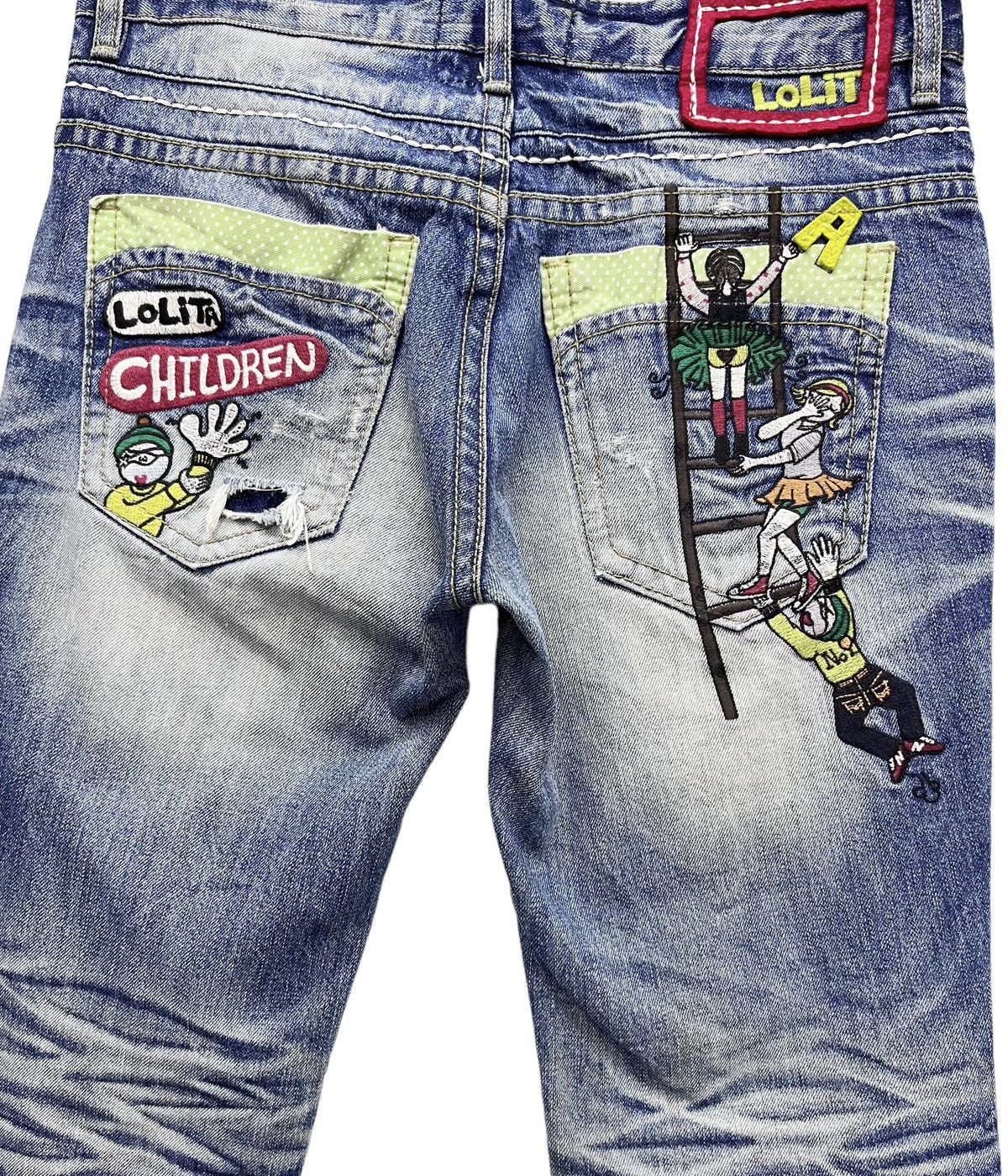 💥RARE🔥LOLITA CHILDREN Embroidery Exotic Denim Acid Washed