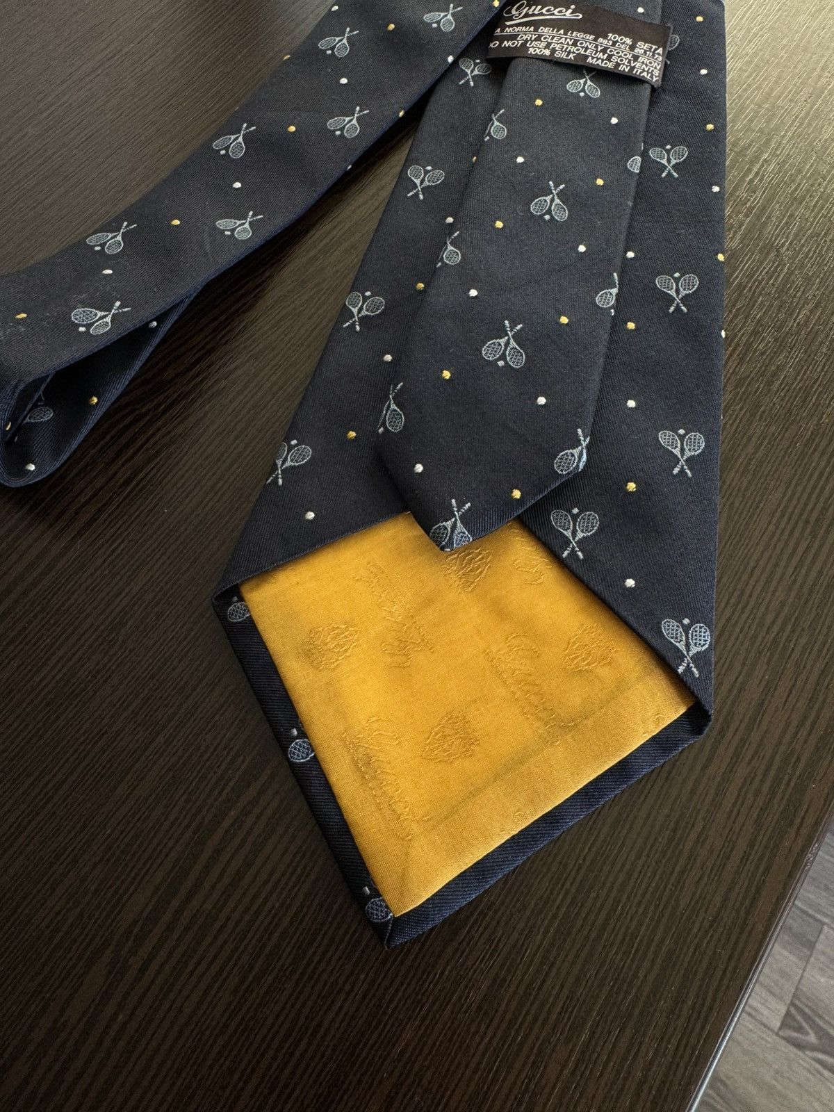 Gucci Vintage Gucci 1980’s Men’s RacquetsTennis Monogram Neck tie Size ONE SIZE - 6 Thumbnail