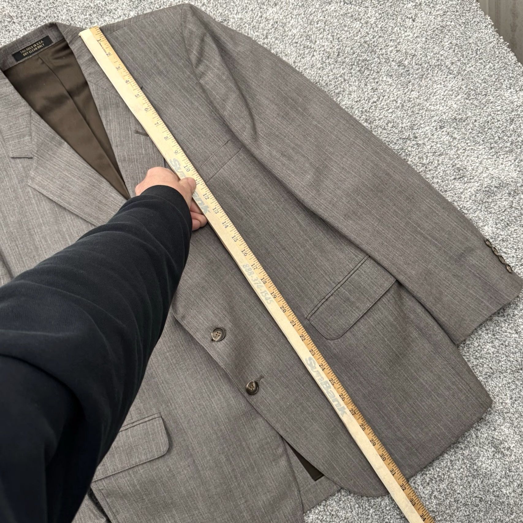 Vintage VINTAGE Austin Hill Ltd. Suit Jacket 2 Piece Men L Gray Striped 42 Chest 38 Waist 80s 70s Size 42R - 3 Thumbnail
